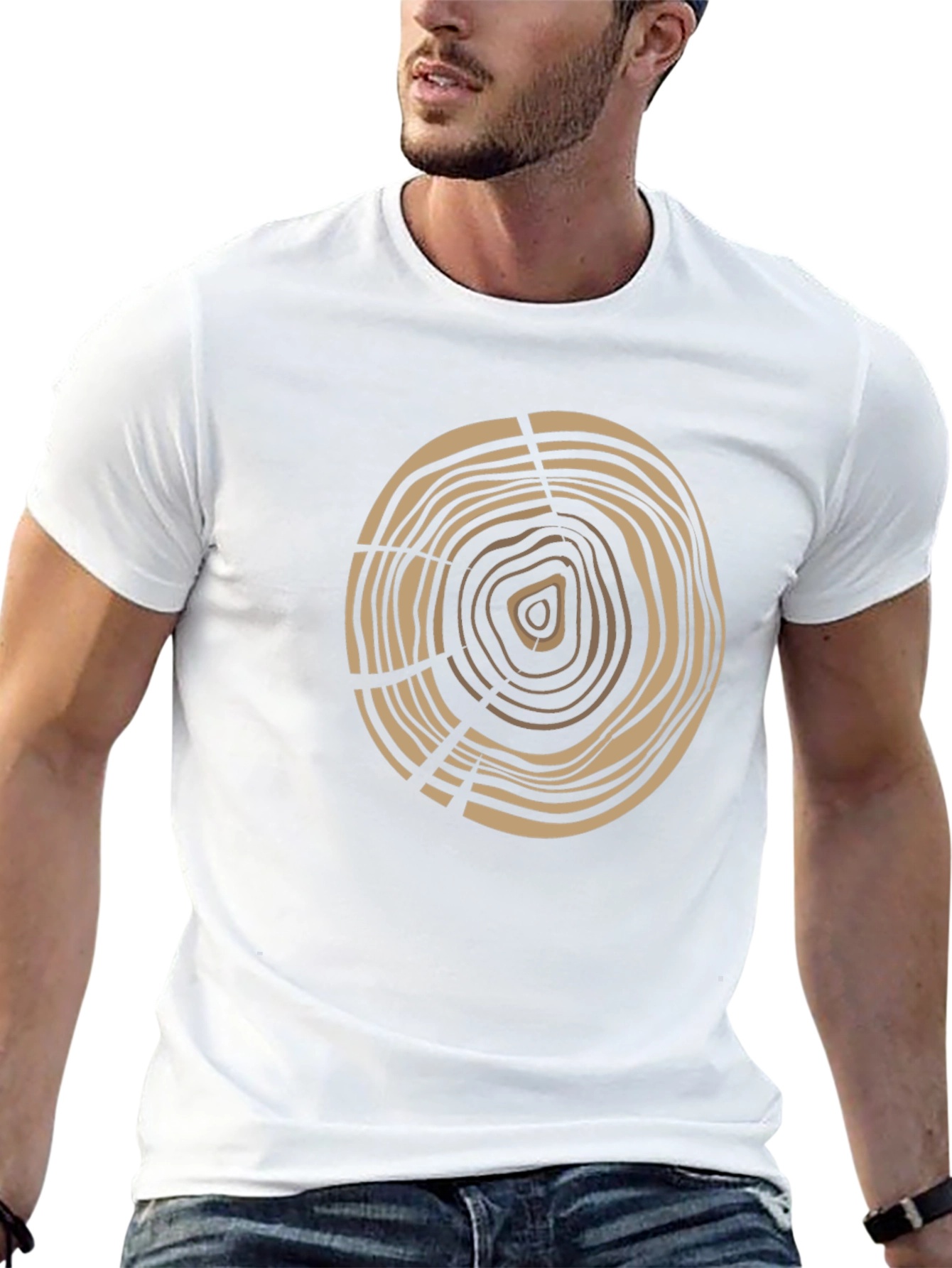 Tree Ring Graphic Tee - Earthy Design