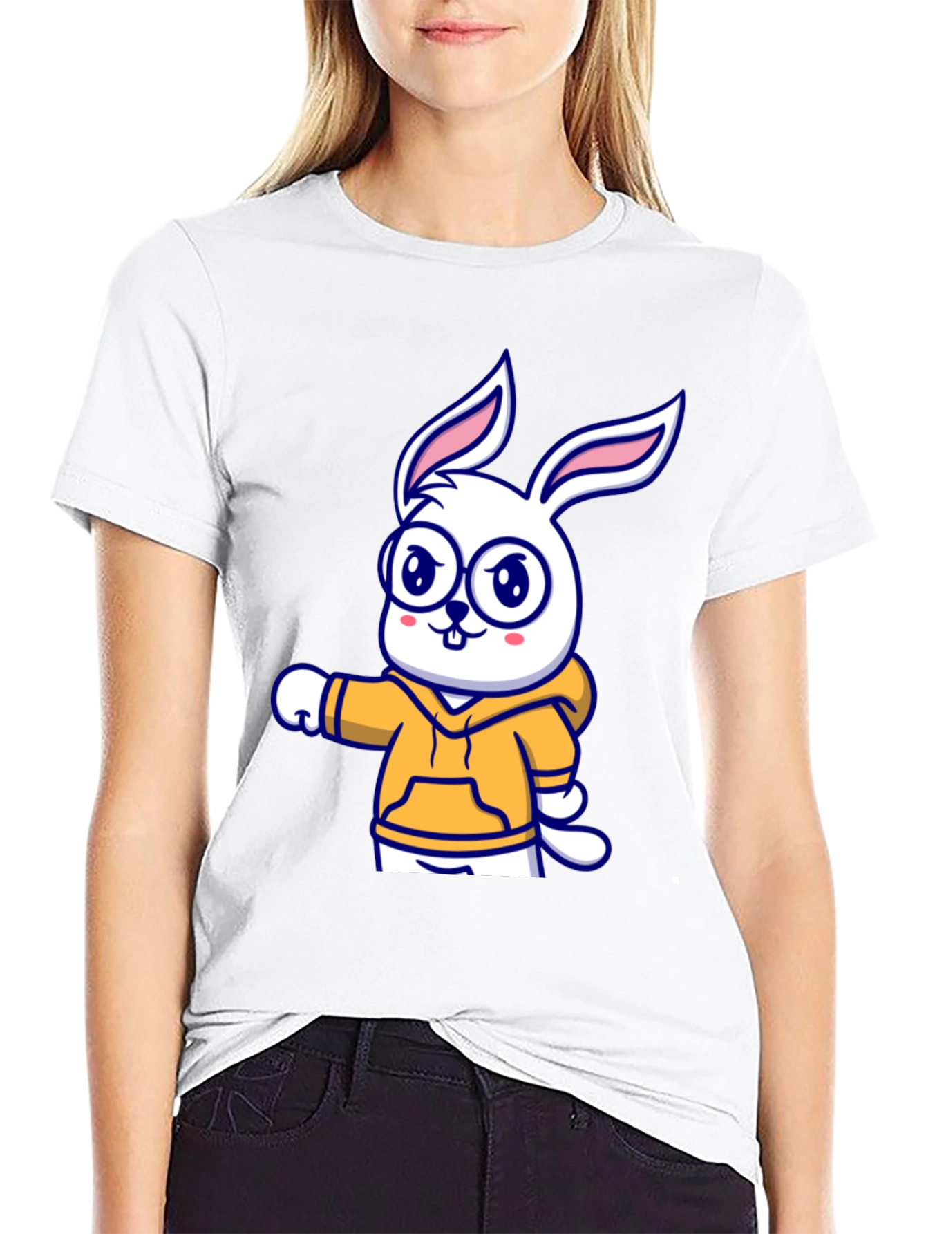 Cartoon Bunny Hoodie T-Shirt