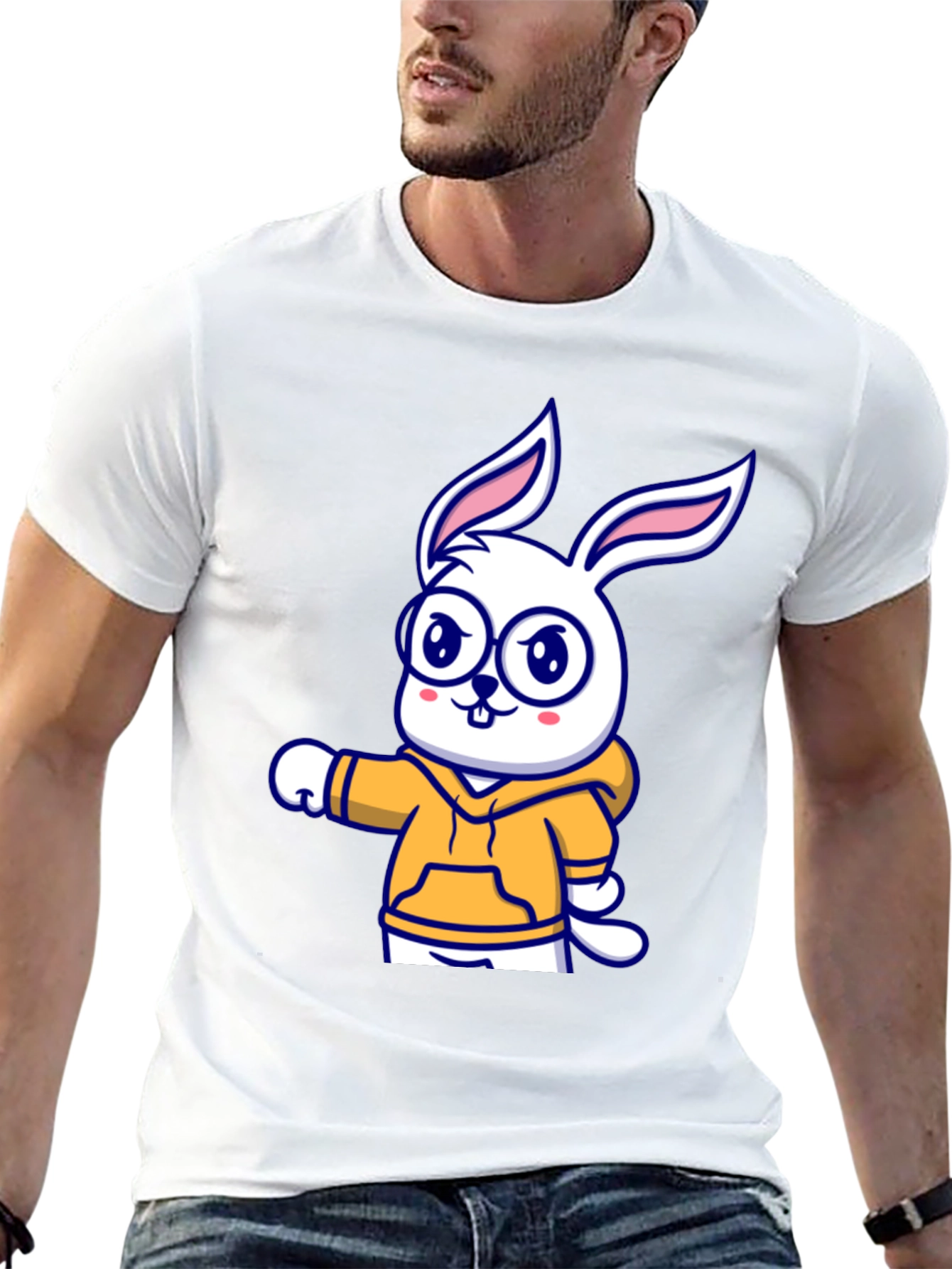 Cartoon Bunny Hoodie T-Shirt