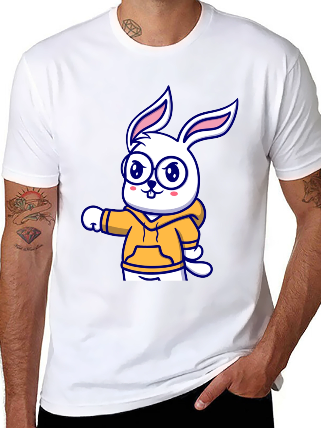 Cartoon Bunny Hoodie T-Shirt