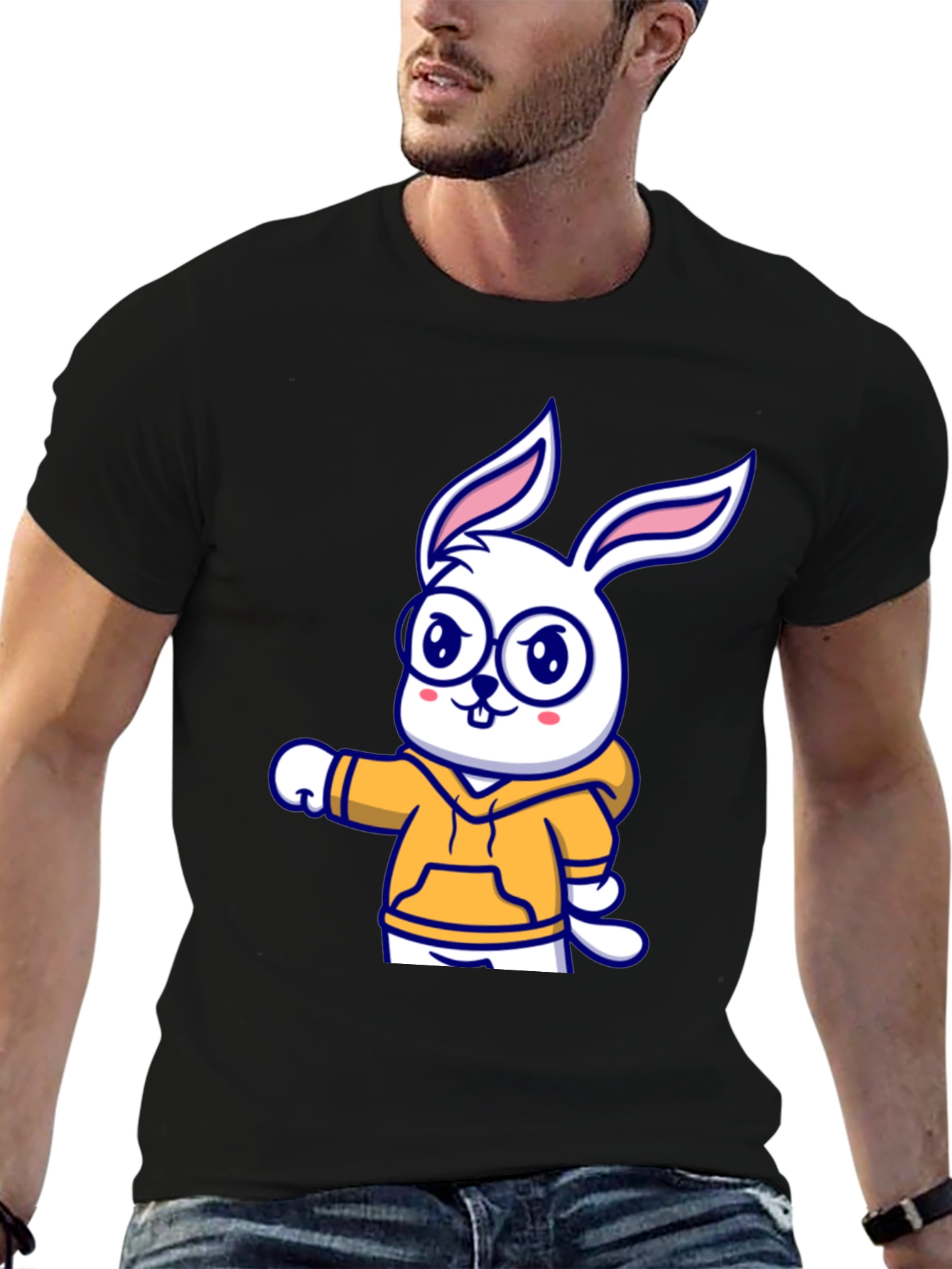 Cartoon Bunny Hoodie T-Shirt
