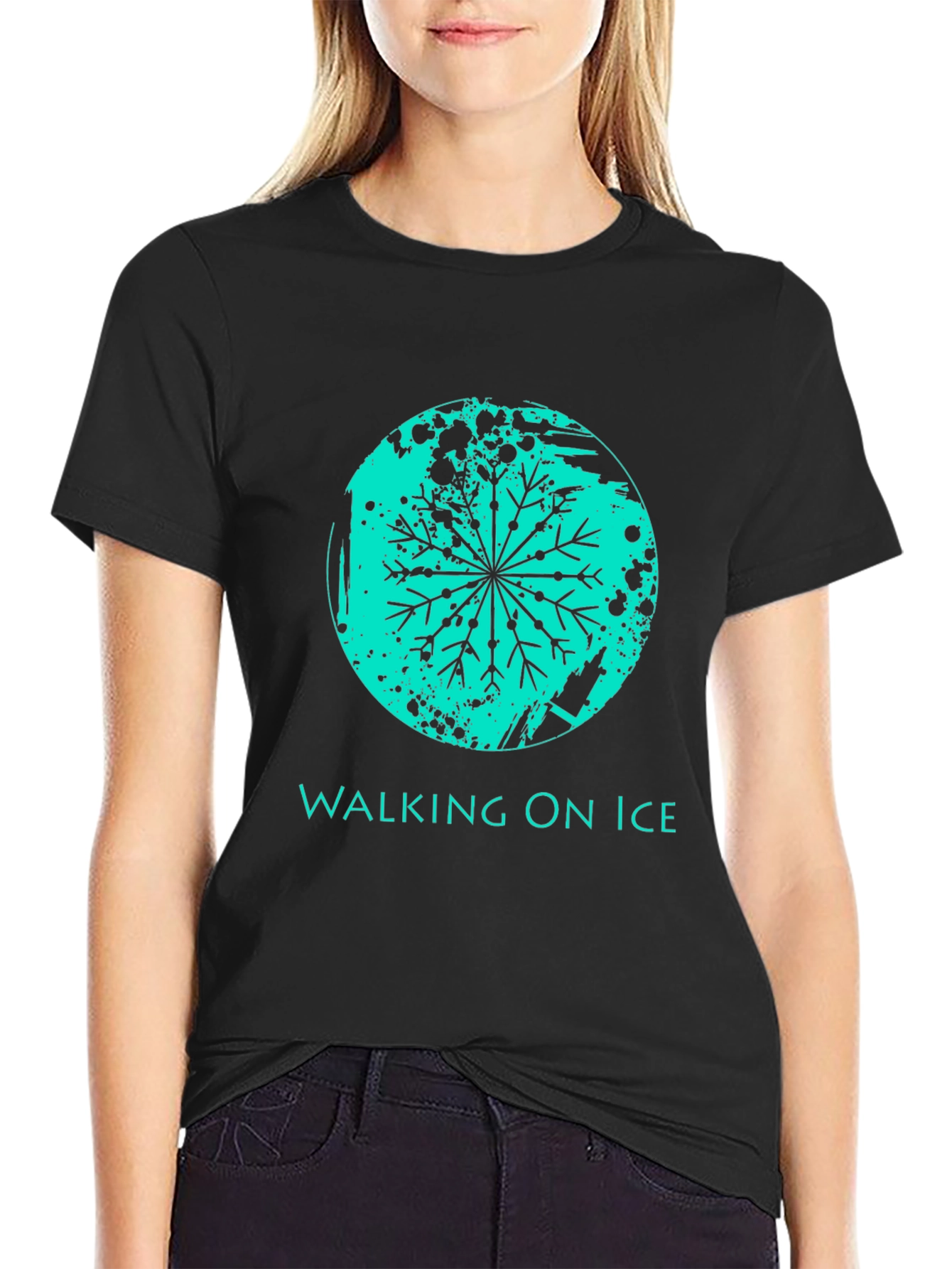 Walking On Ice Graphic T-Shirt - Black