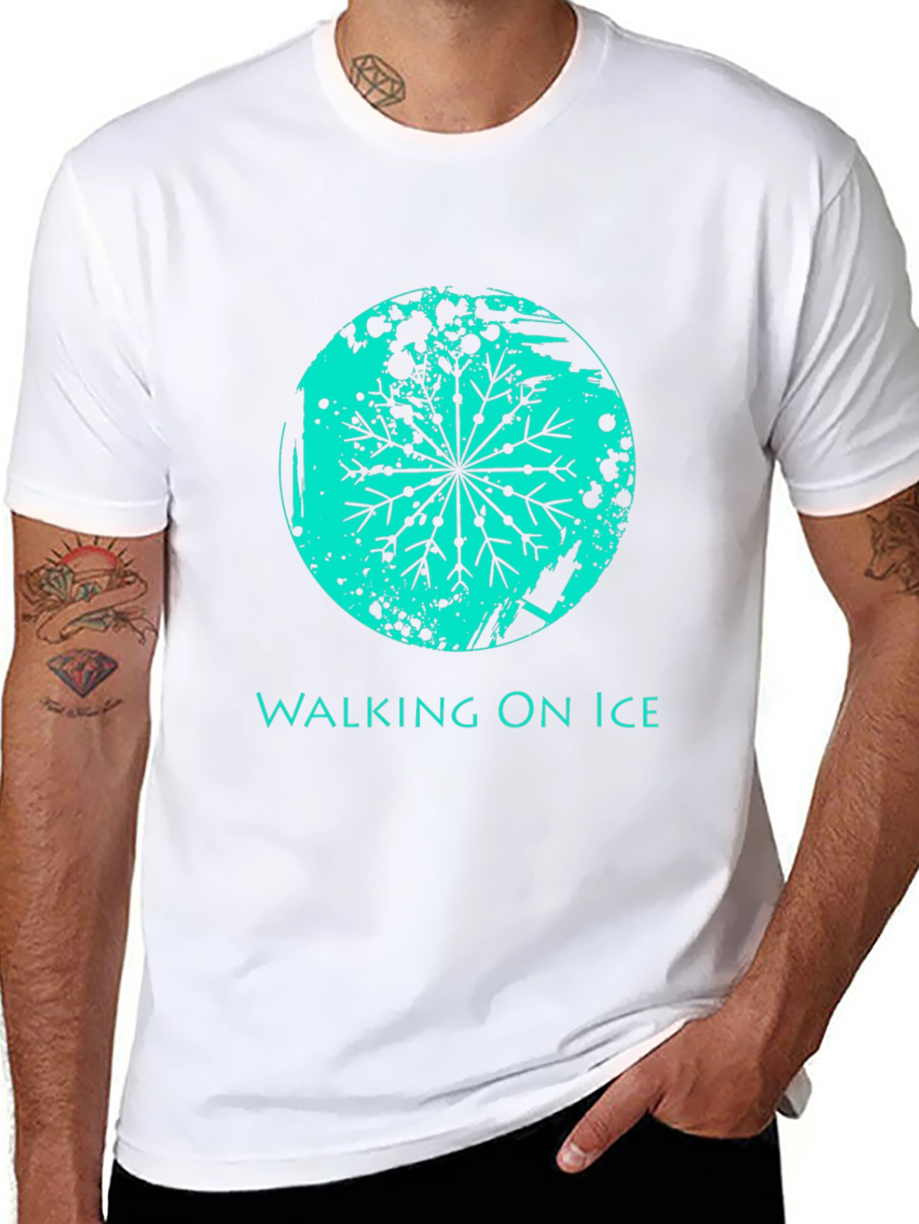 Walking On Ice Graphic T-Shirt - Black