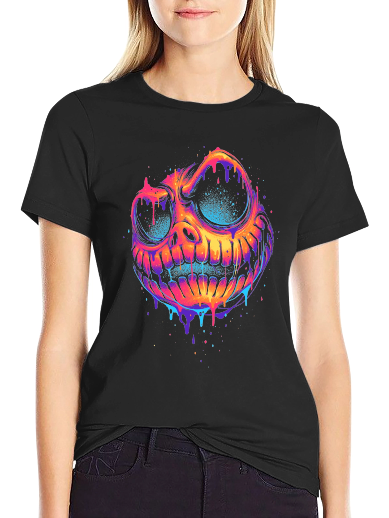Psychedelic Skull Graphic Tee - Bold & Unique