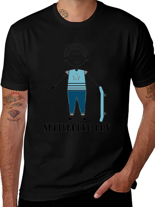 Skateboard Boy Graphic Tee - Stylish Casual T-Shirt