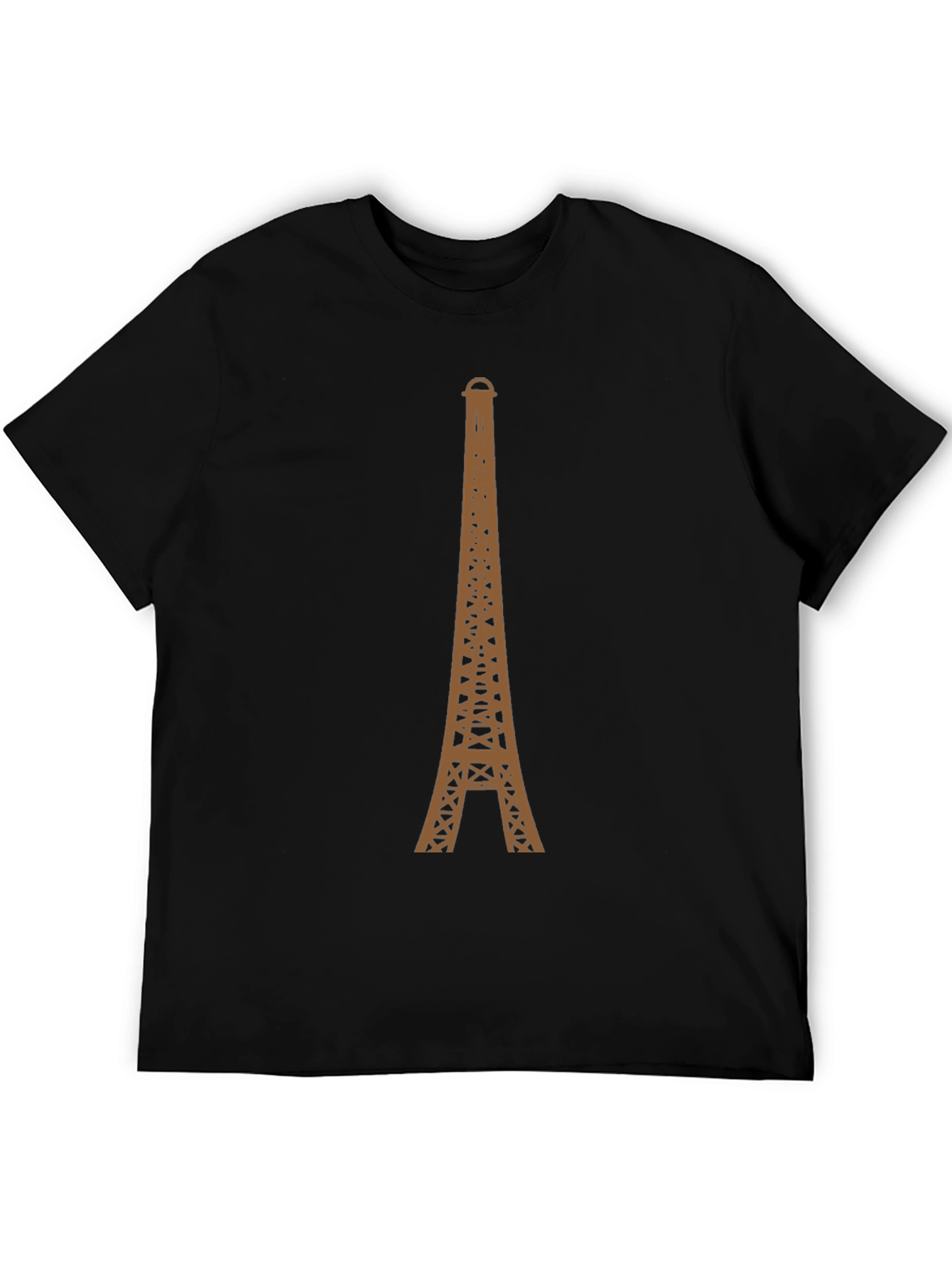 Eiffel Tower Graphic Tee - Black Cotton T-Shirt