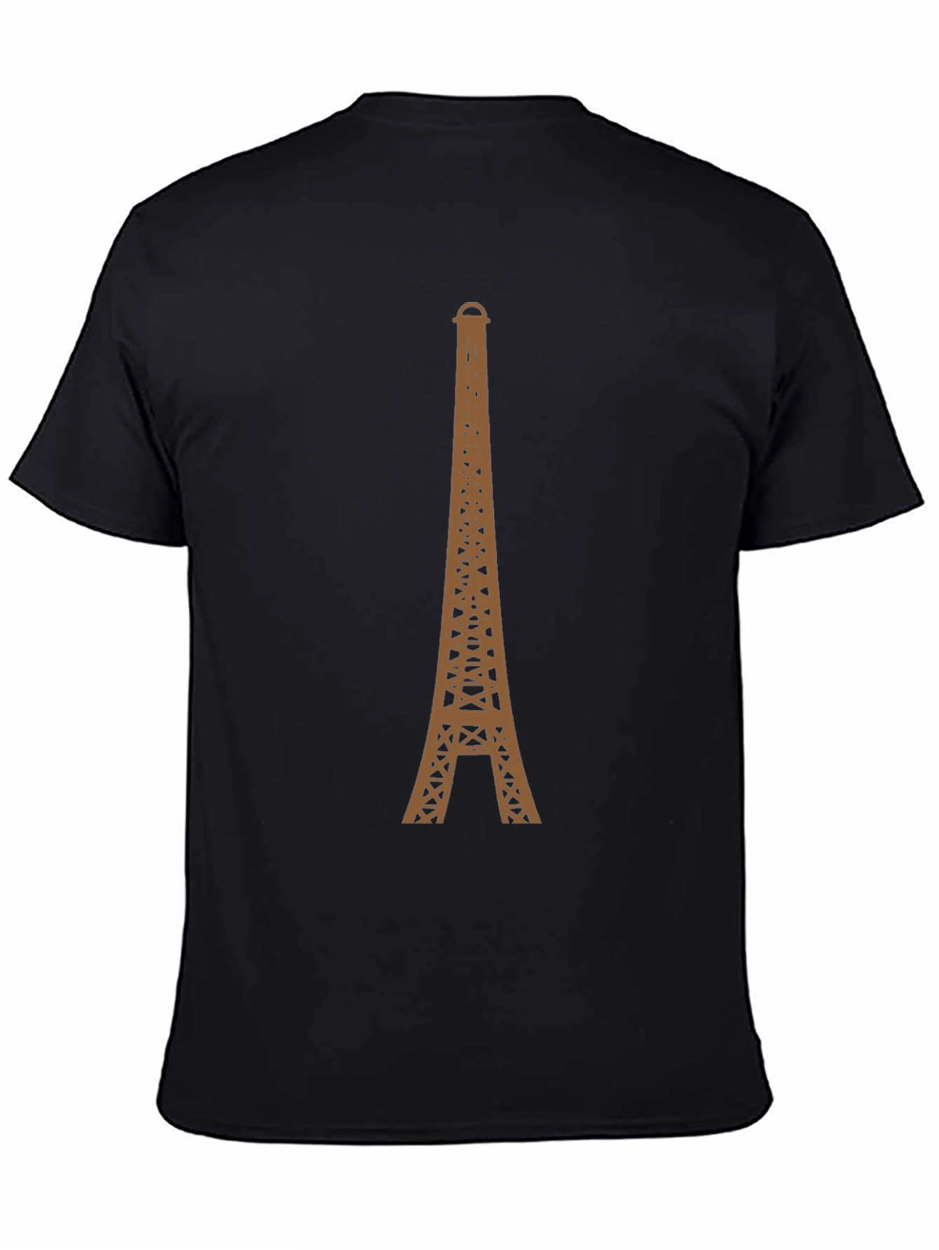 Eiffel Tower Graphic Tee - Black Cotton T-Shirt