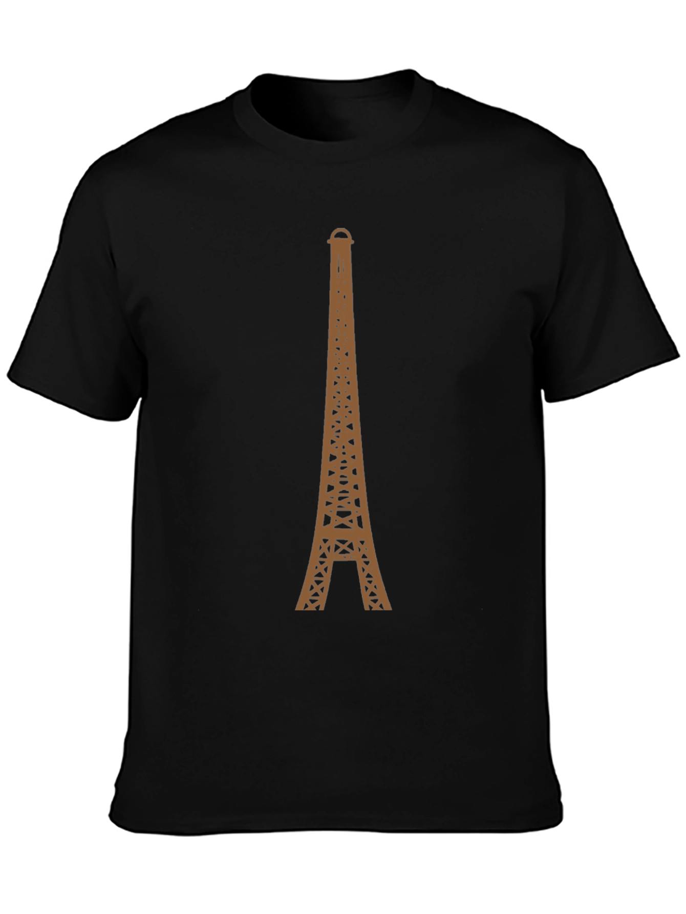 Eiffel Tower Graphic Tee - Black Cotton T-Shirt