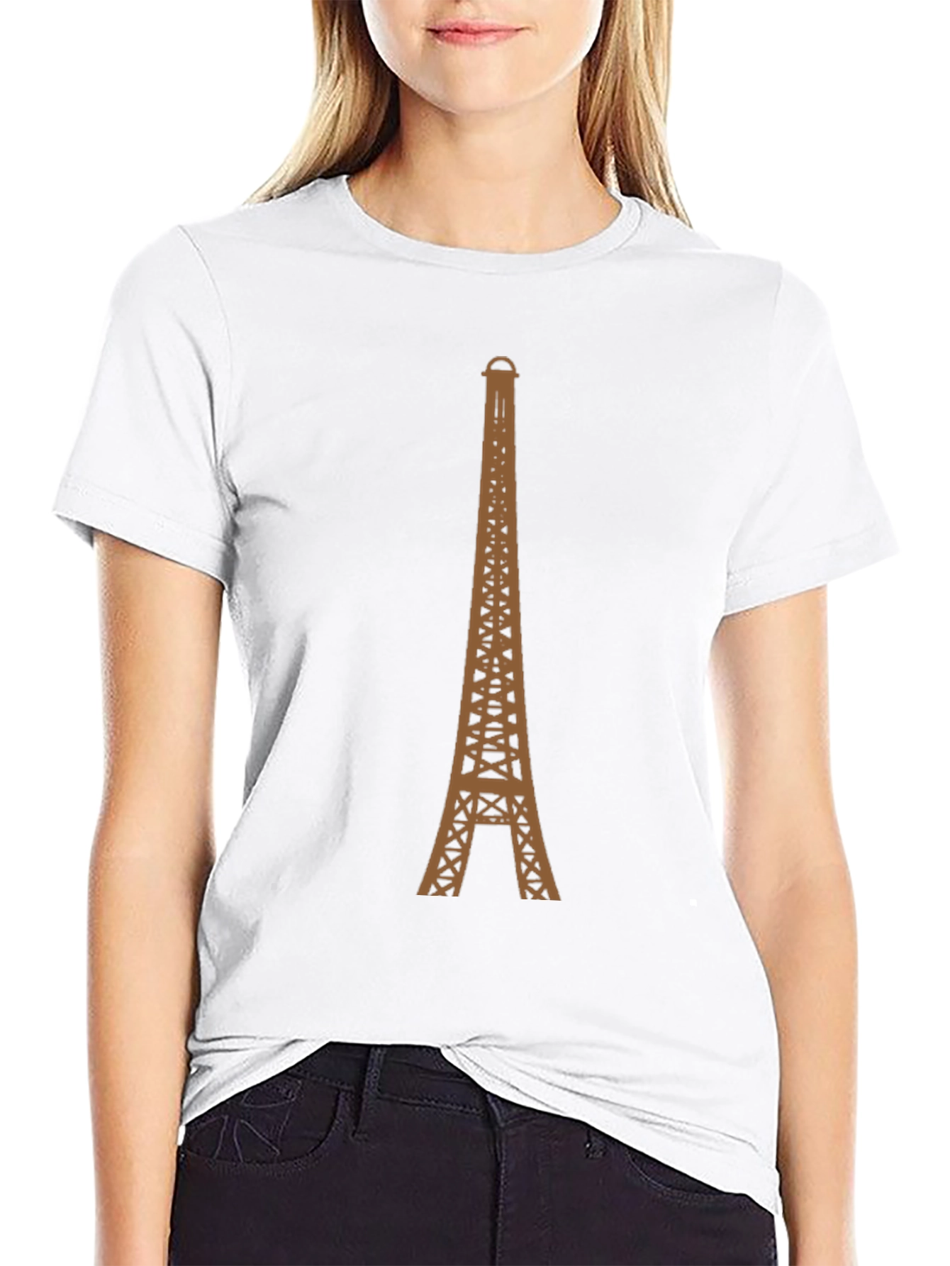Eiffel Tower Graphic Tee - Black Cotton T-Shirt