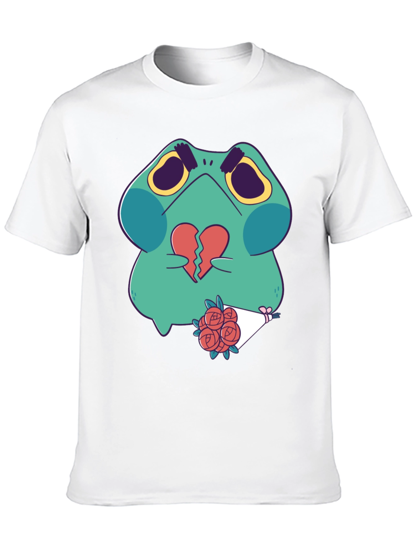 Sad Frog with Broken Heart Graphic T-Shirt