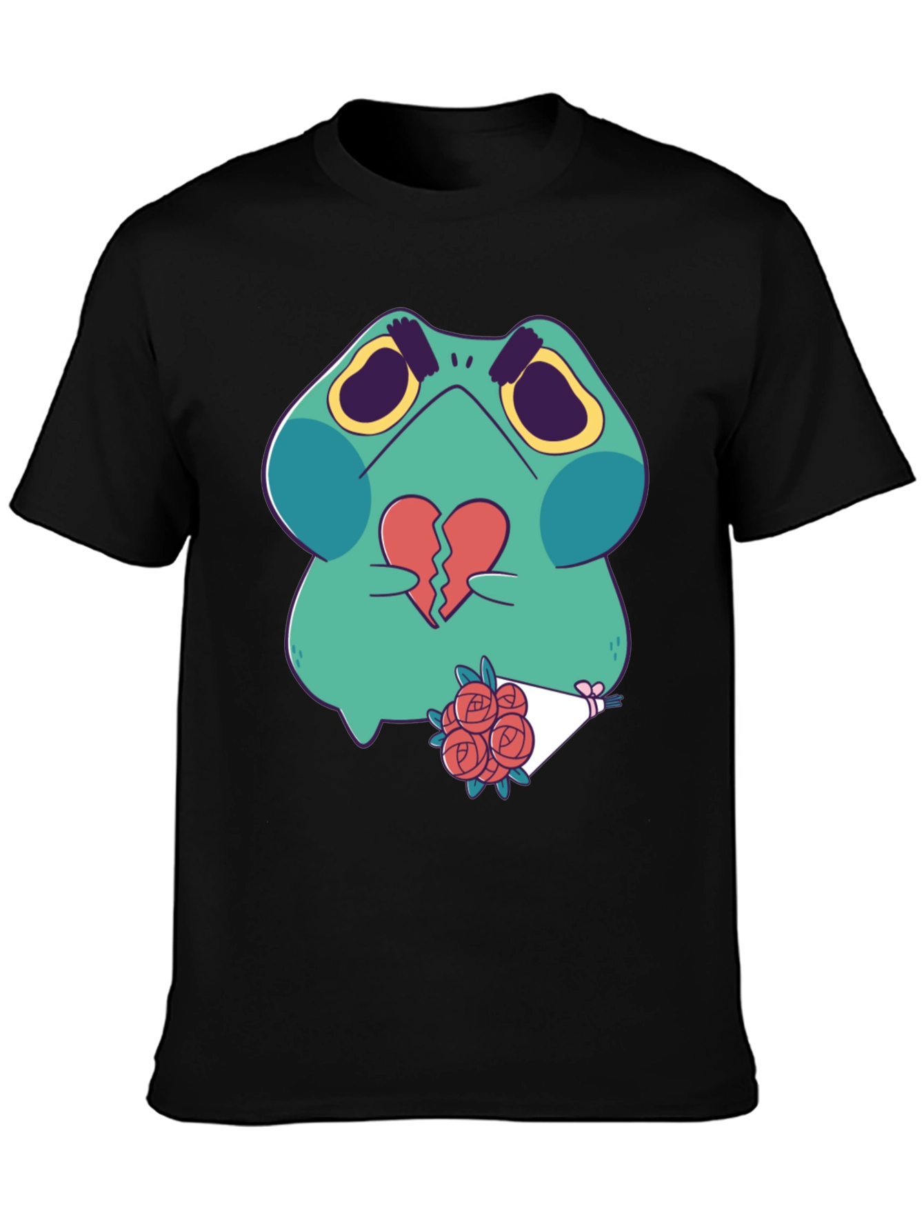 Sad Frog with Broken Heart Graphic T-Shirt