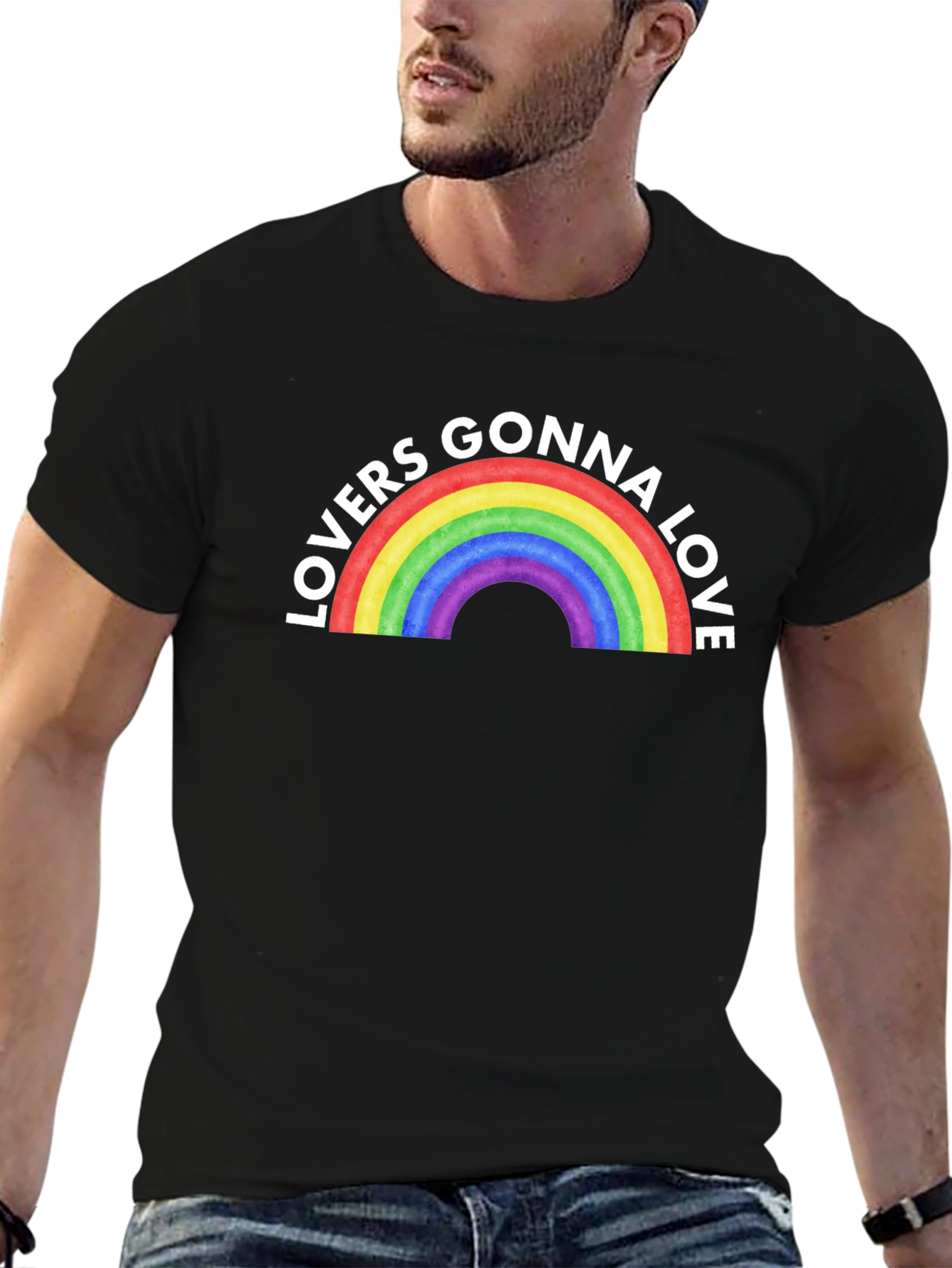Lovers Gonna Love Rainbow T-Shirt - Black