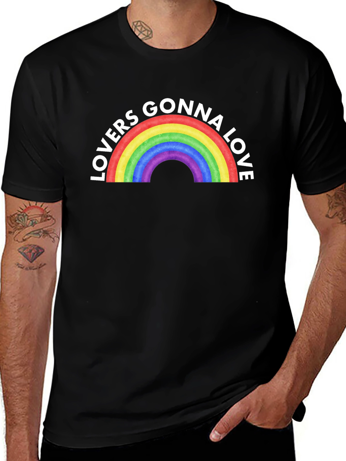 Lovers Gonna Love Rainbow T-Shirt - Black