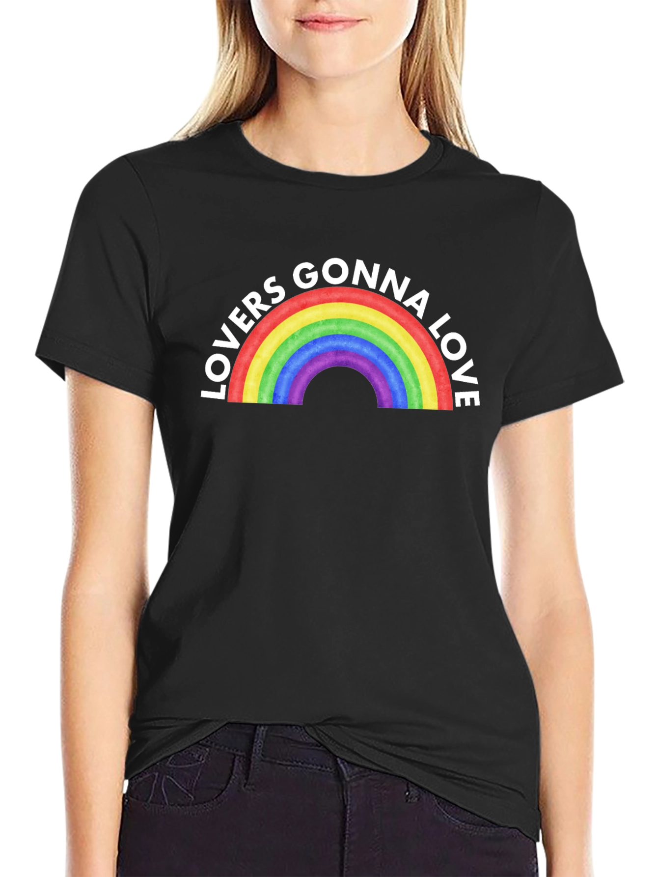 Lovers Gonna Love Rainbow T-Shirt - Black