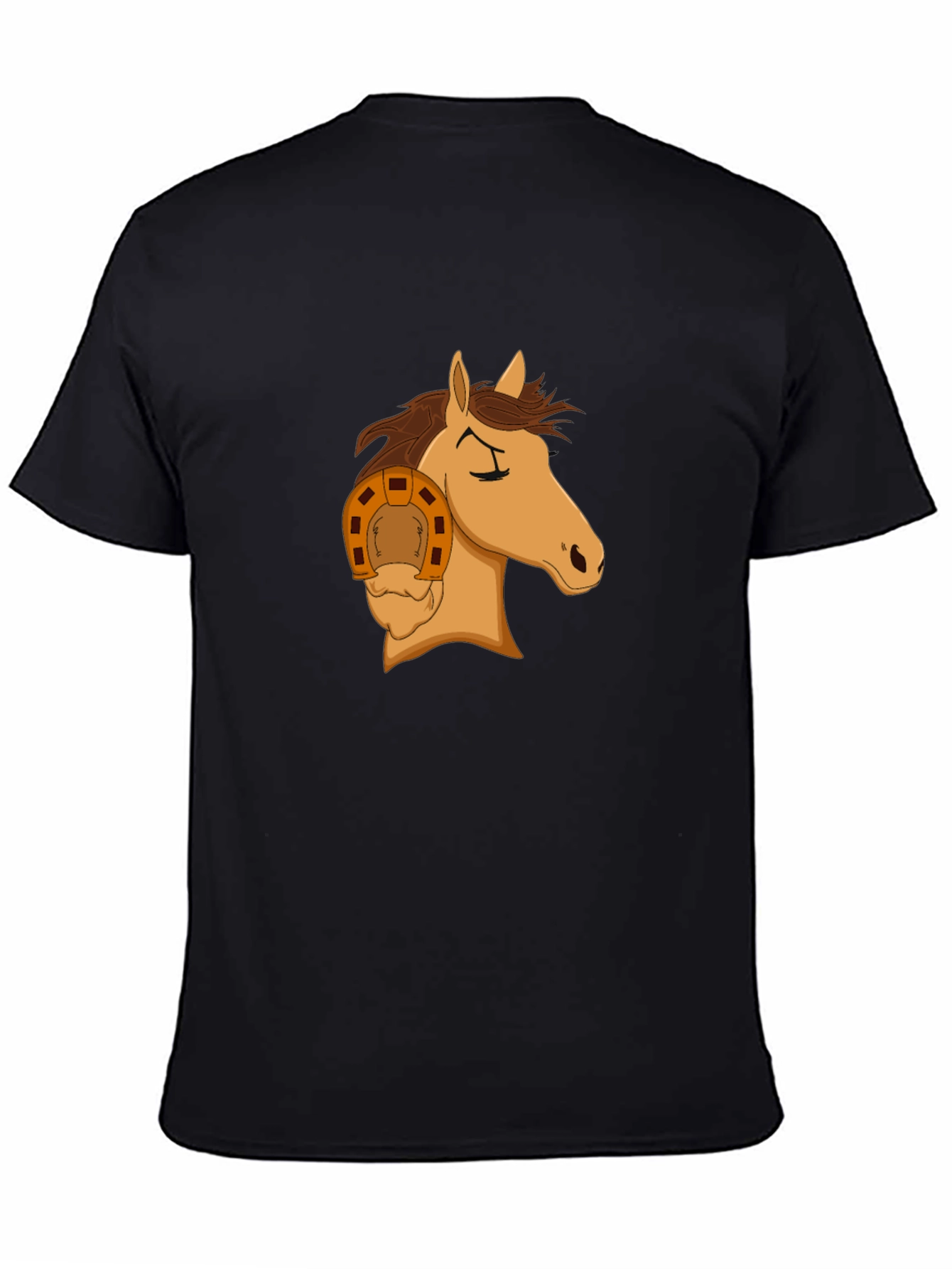 Horse Head with Horseshoe Graphic T-Shirt