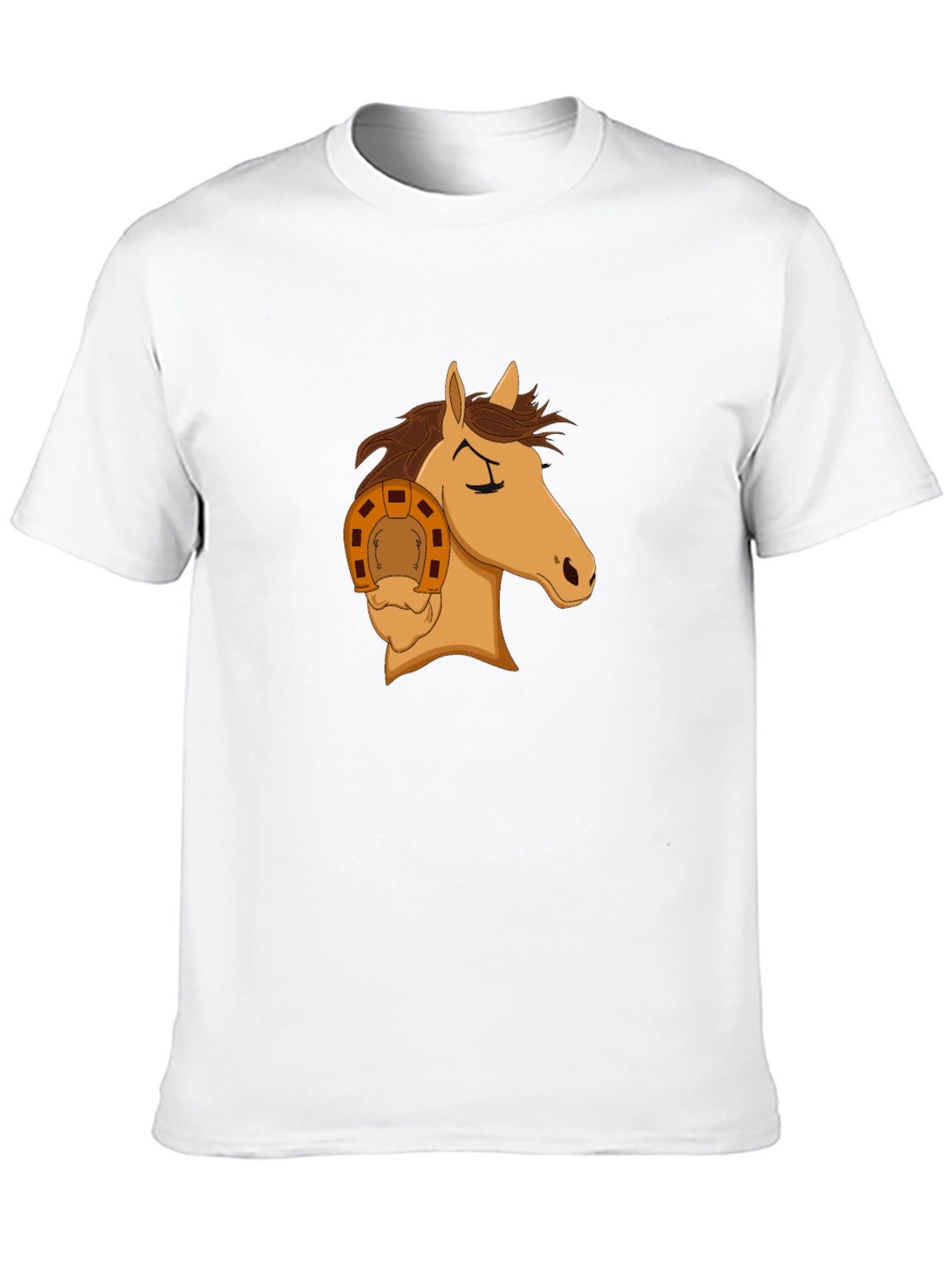 Horse Head with Horseshoe Graphic T-Shirt