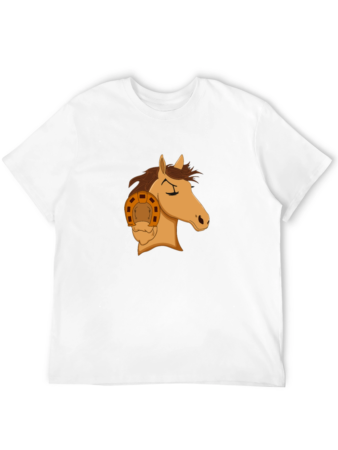 Horse Head with Horseshoe Graphic T-Shirt