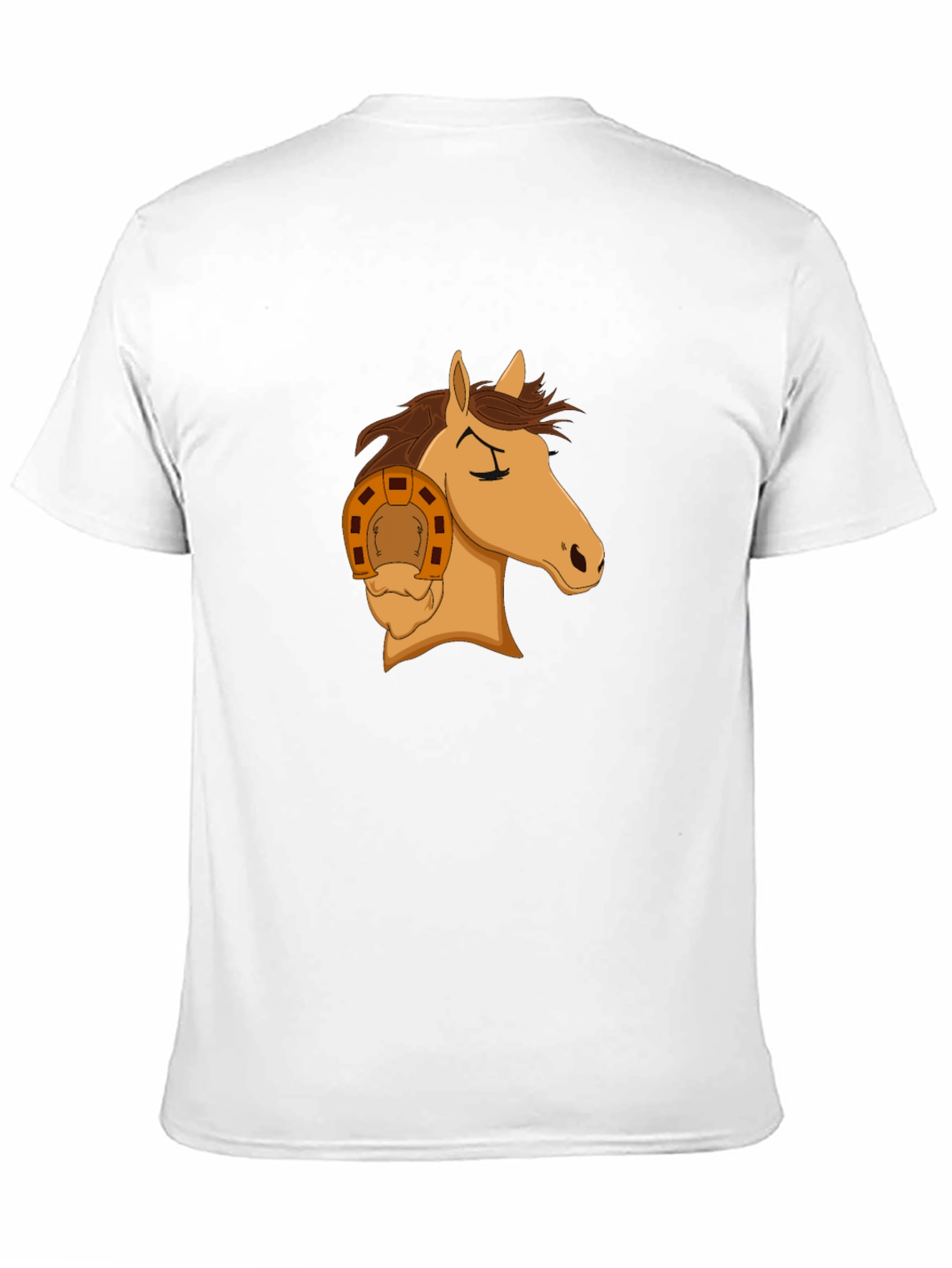 Horse Head with Horseshoe Graphic T-Shirt
