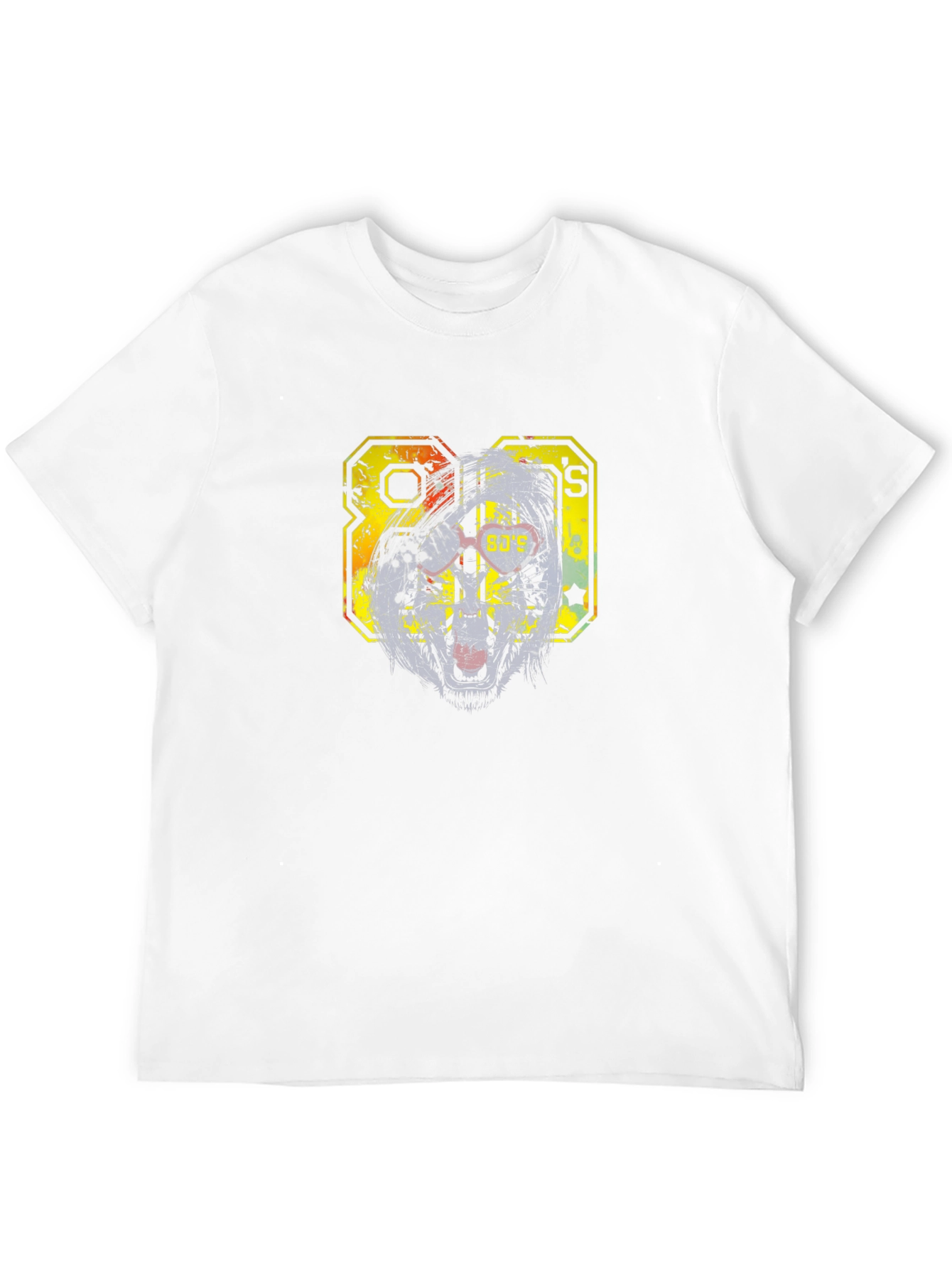 Retro 80s Graphic Print Black T-Shirt