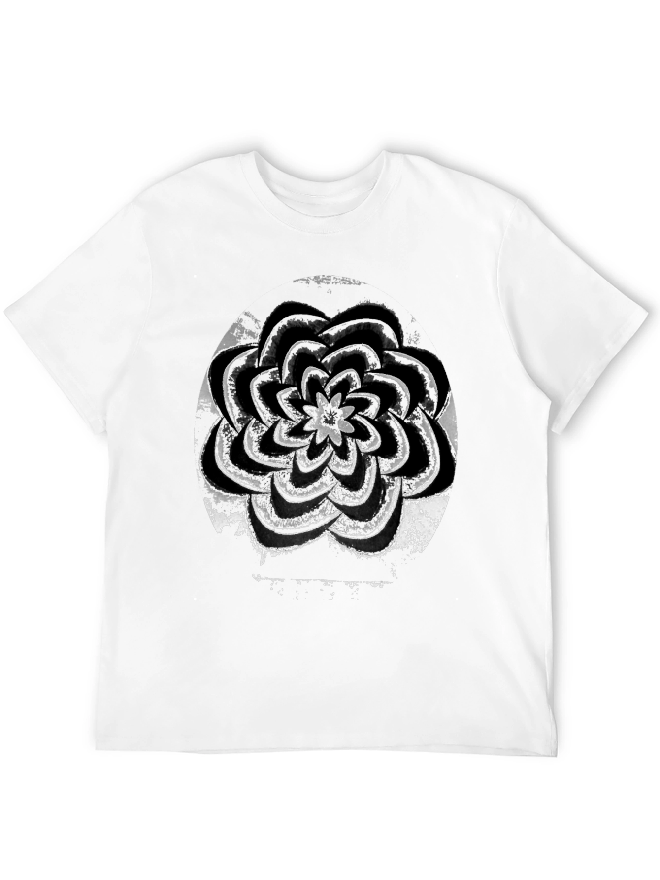 Grunge Flower Graphic Black T-Shirt