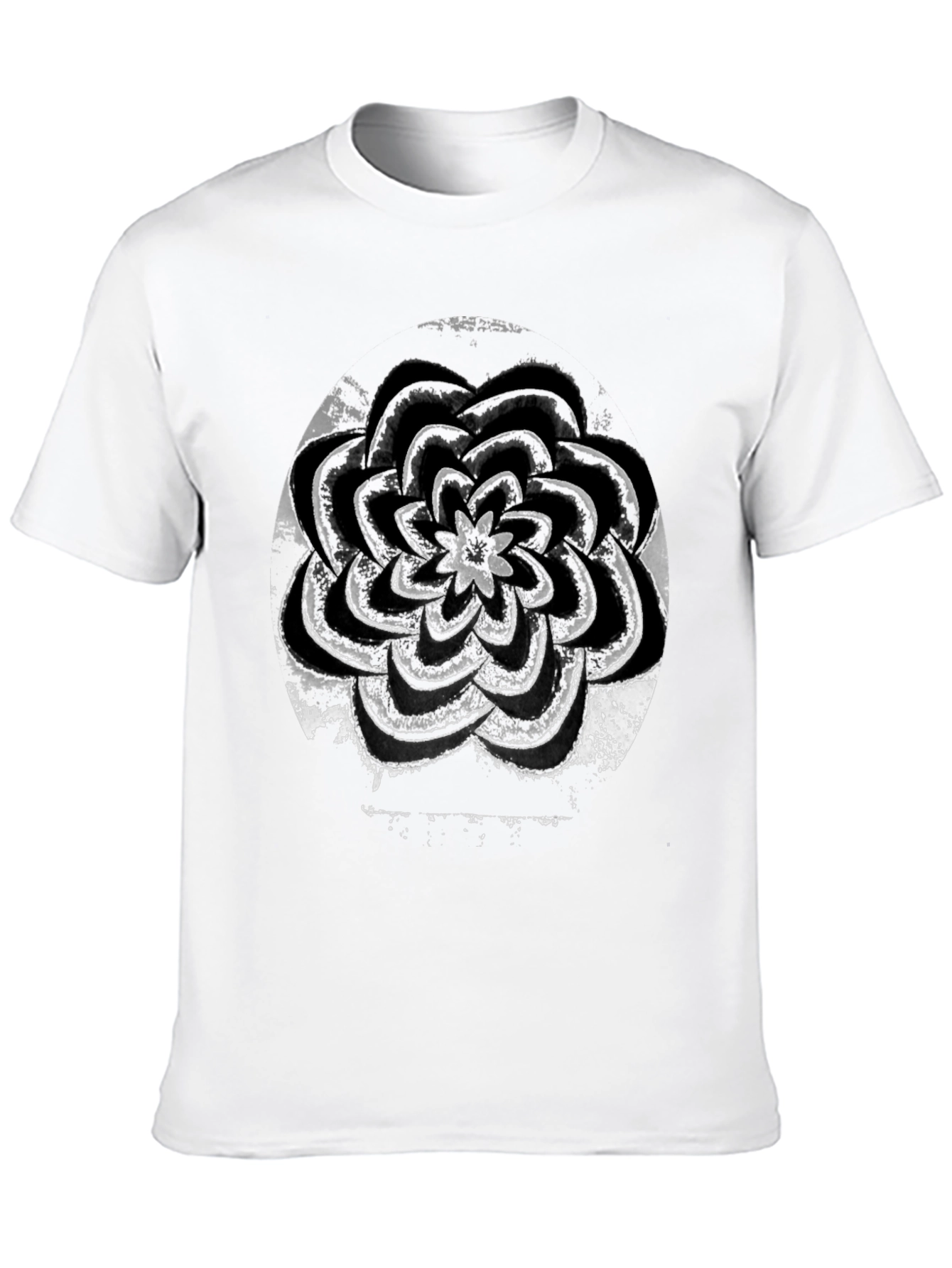 Grunge Flower Graphic Black T-Shirt