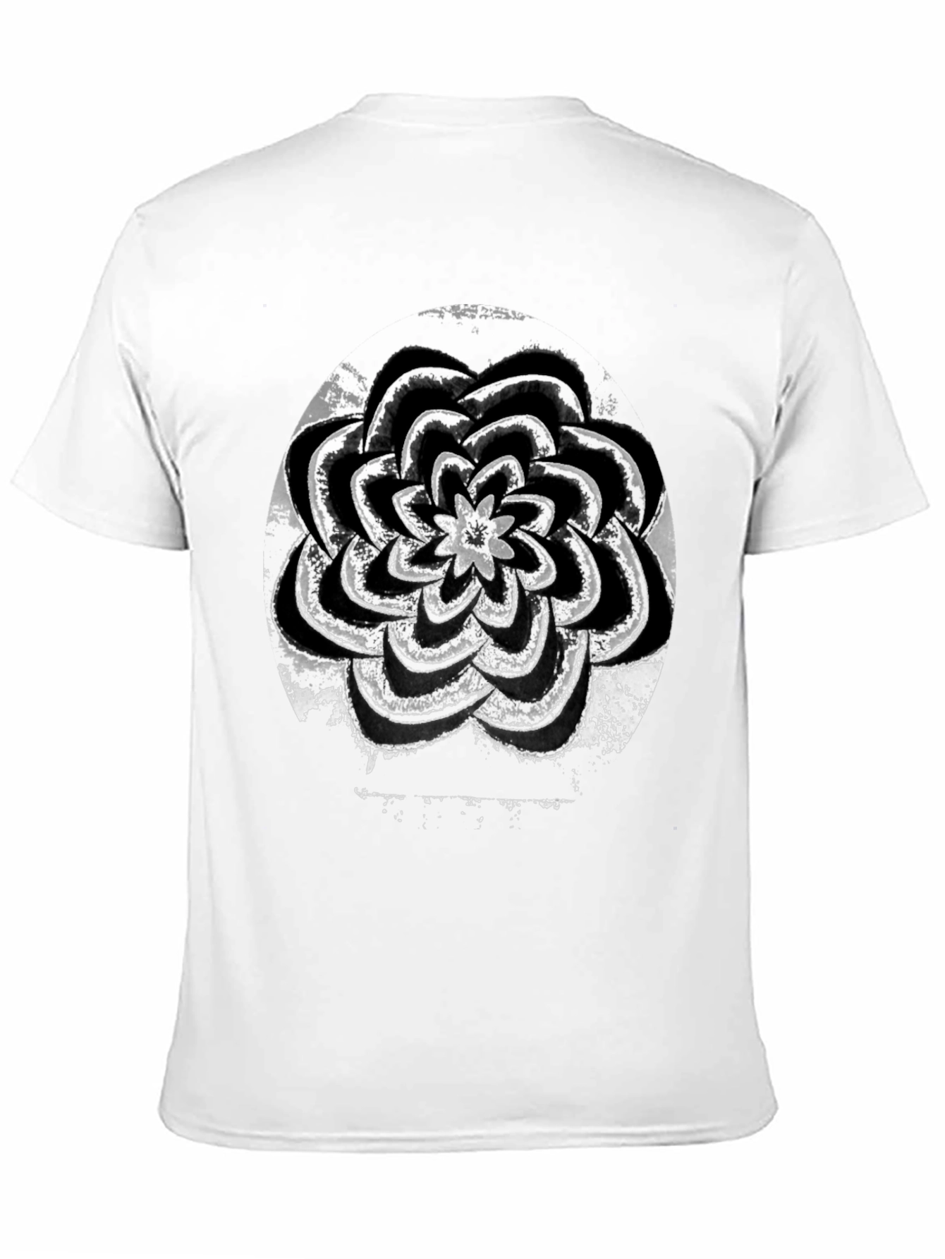 Grunge Flower Graphic Black T-Shirt