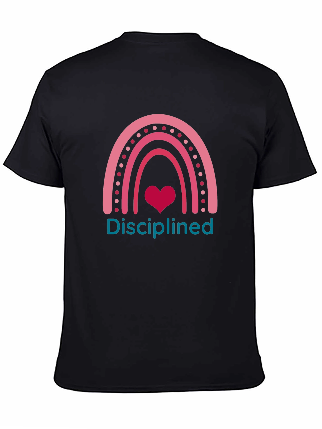 Disciplined Rainbow Heart Graphic T-Shirt