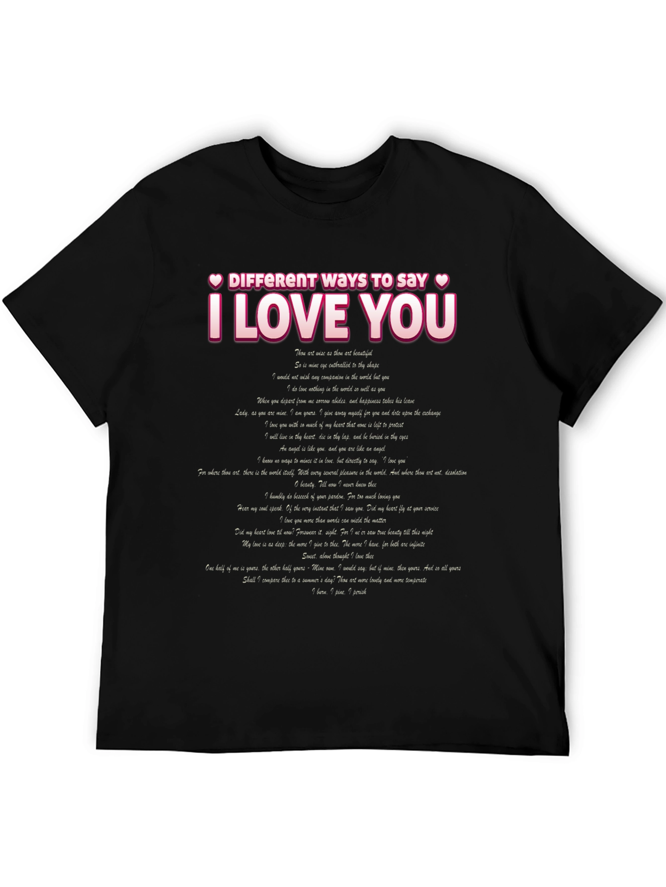 I Love You Ways Black Tee Shirt