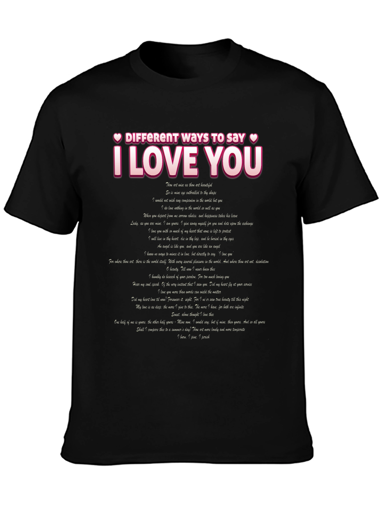 I Love You Ways Black Tee Shirt