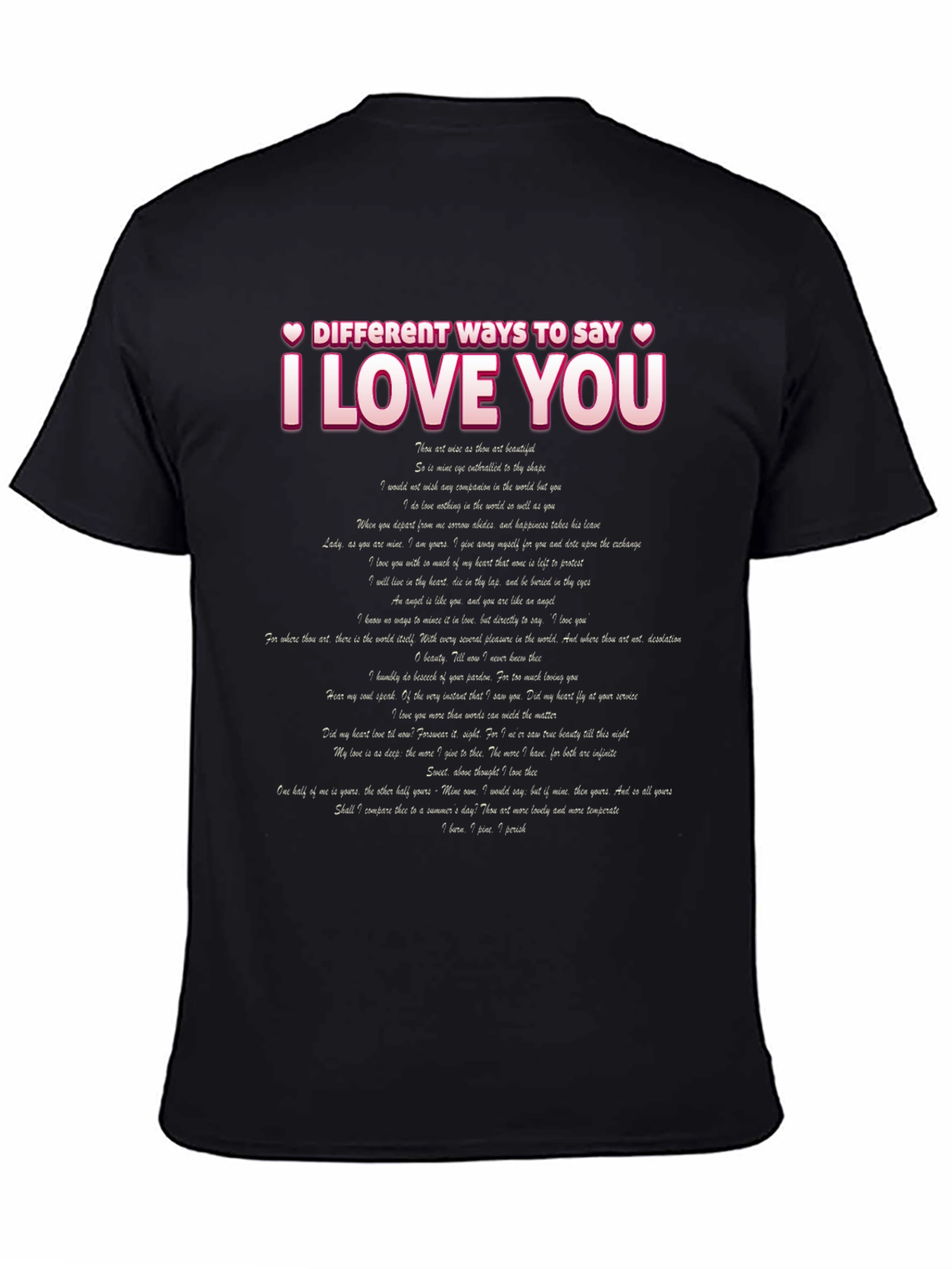 I Love You Ways Black Tee Shirt