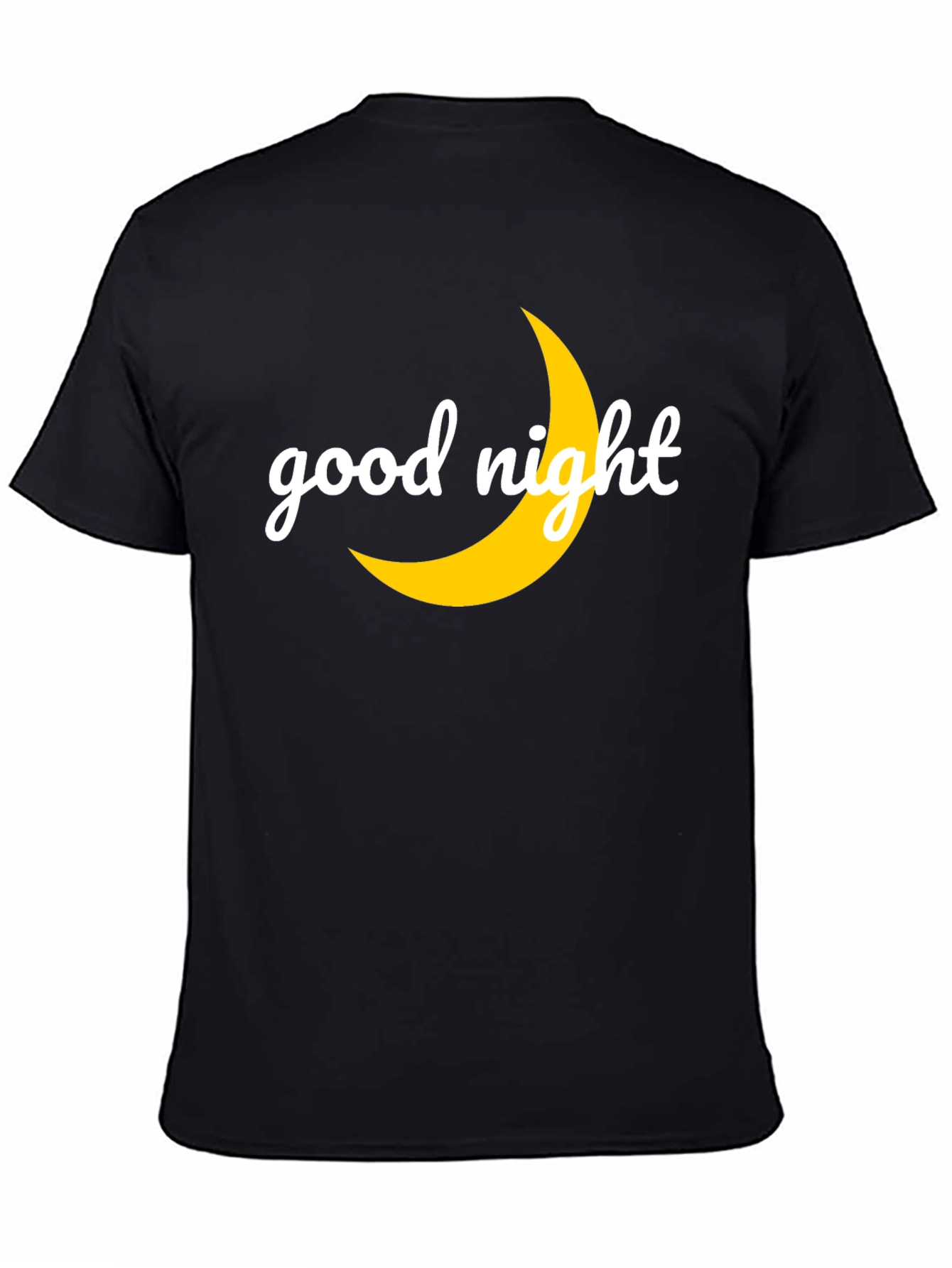 Good Night Moon Graphic Tee - Black Casual T-Shirt