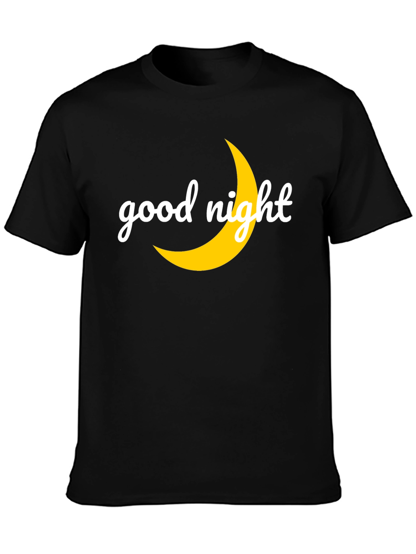 Good Night Moon Graphic Tee - Black Casual T-Shirt