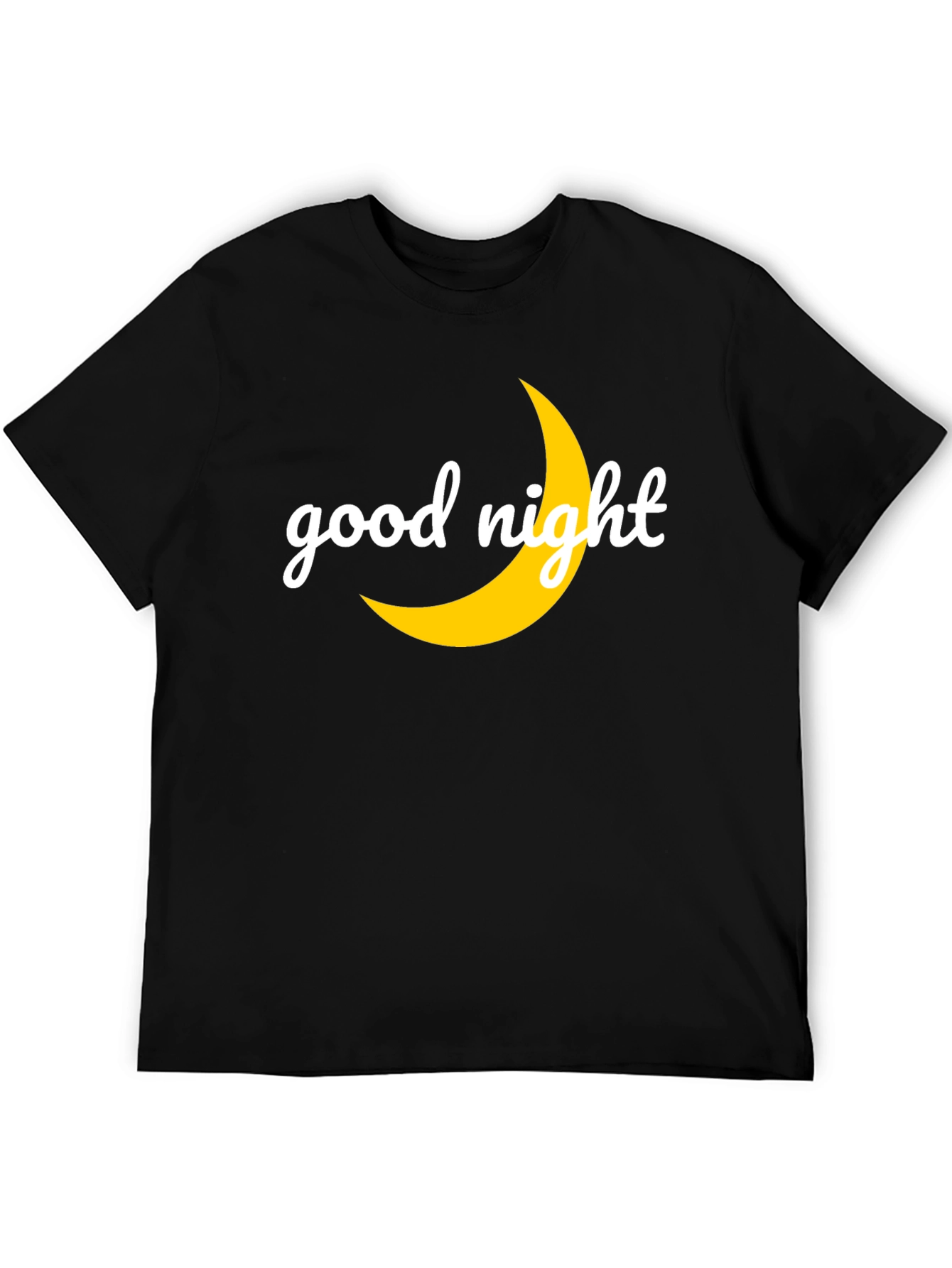 Good Night Moon Graphic Tee - Black Casual T-Shirt
