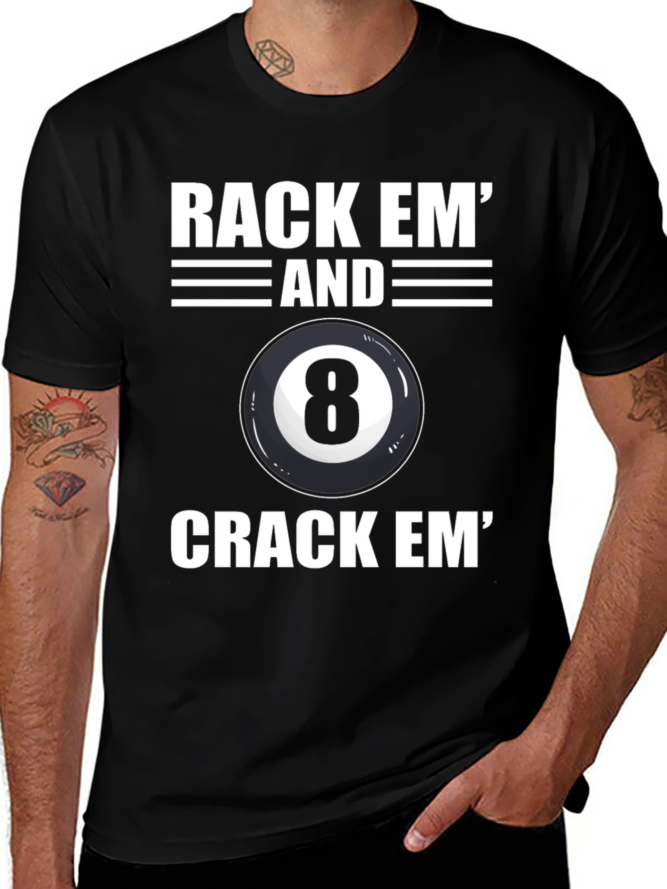 Rack Em Eight Ball Graphic Tee