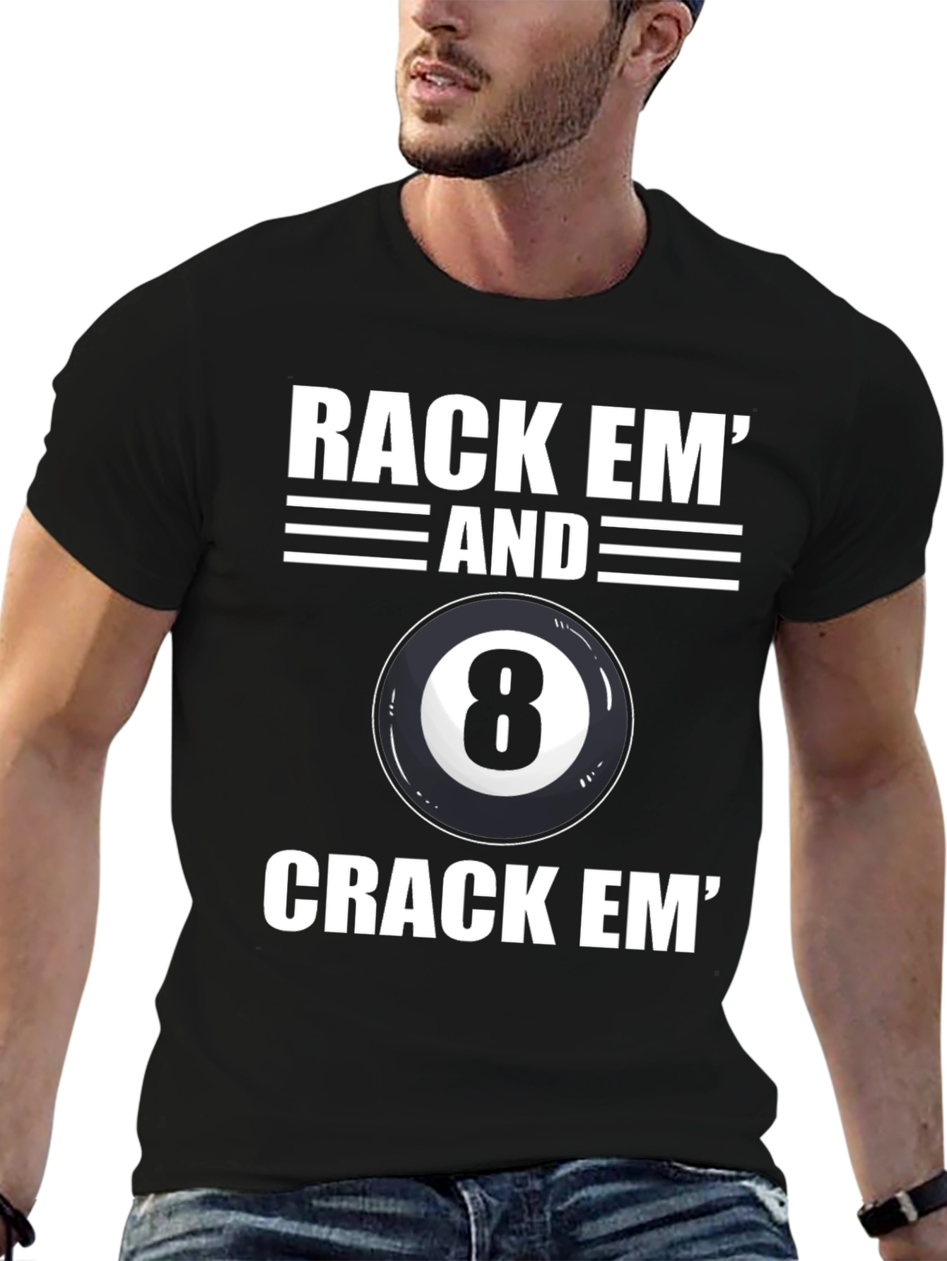 Rack Em Eight Ball Graphic Tee