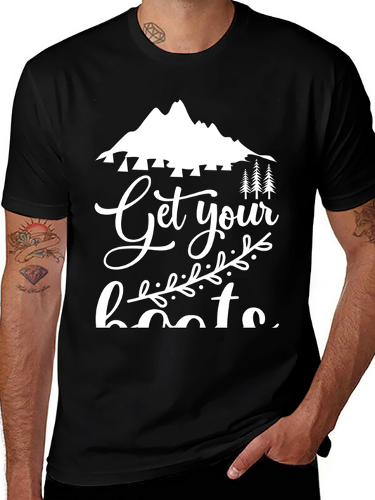 Get Your Boots On Black Graphic Tee
