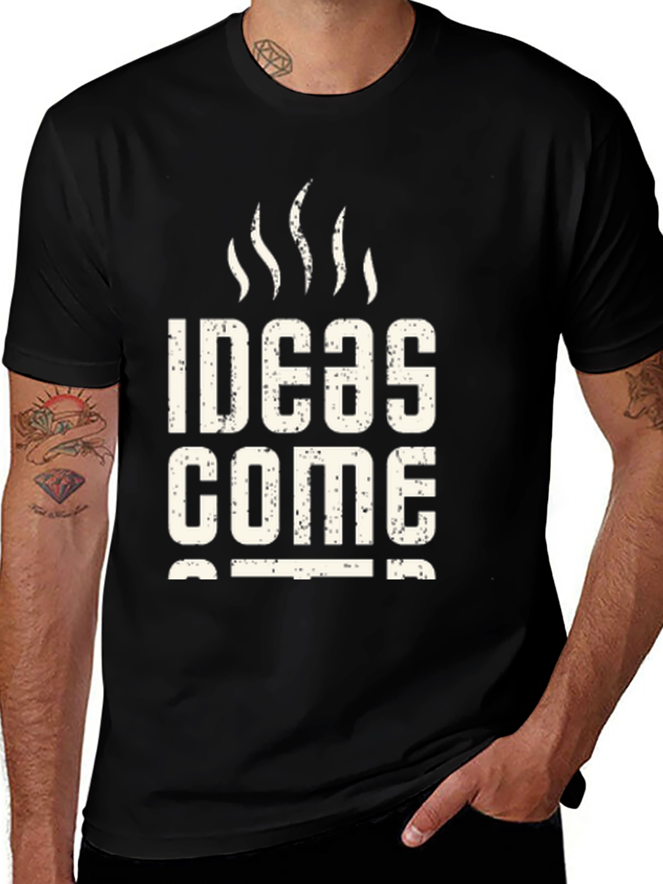 Ideas Come Cheap Black Graphic T-Shirt