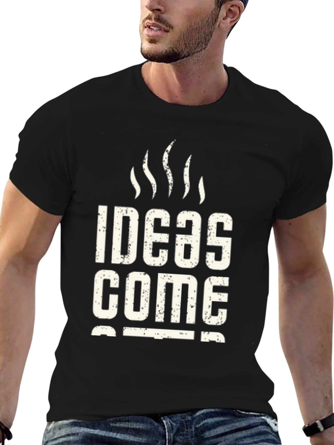 Ideas Come Cheap Black Graphic T-Shirt