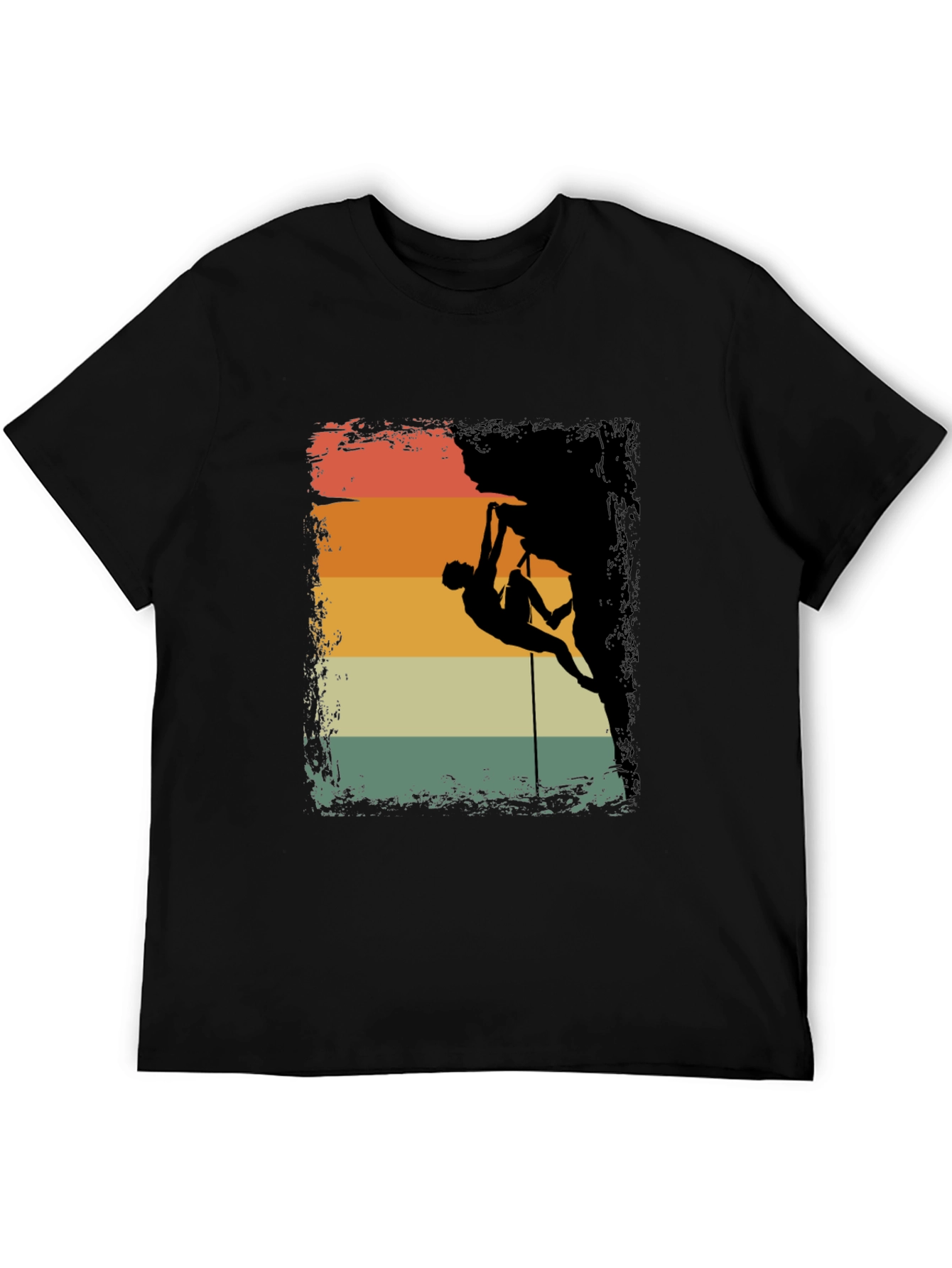 Climbing Silhouette Retro Style Graphic Tee