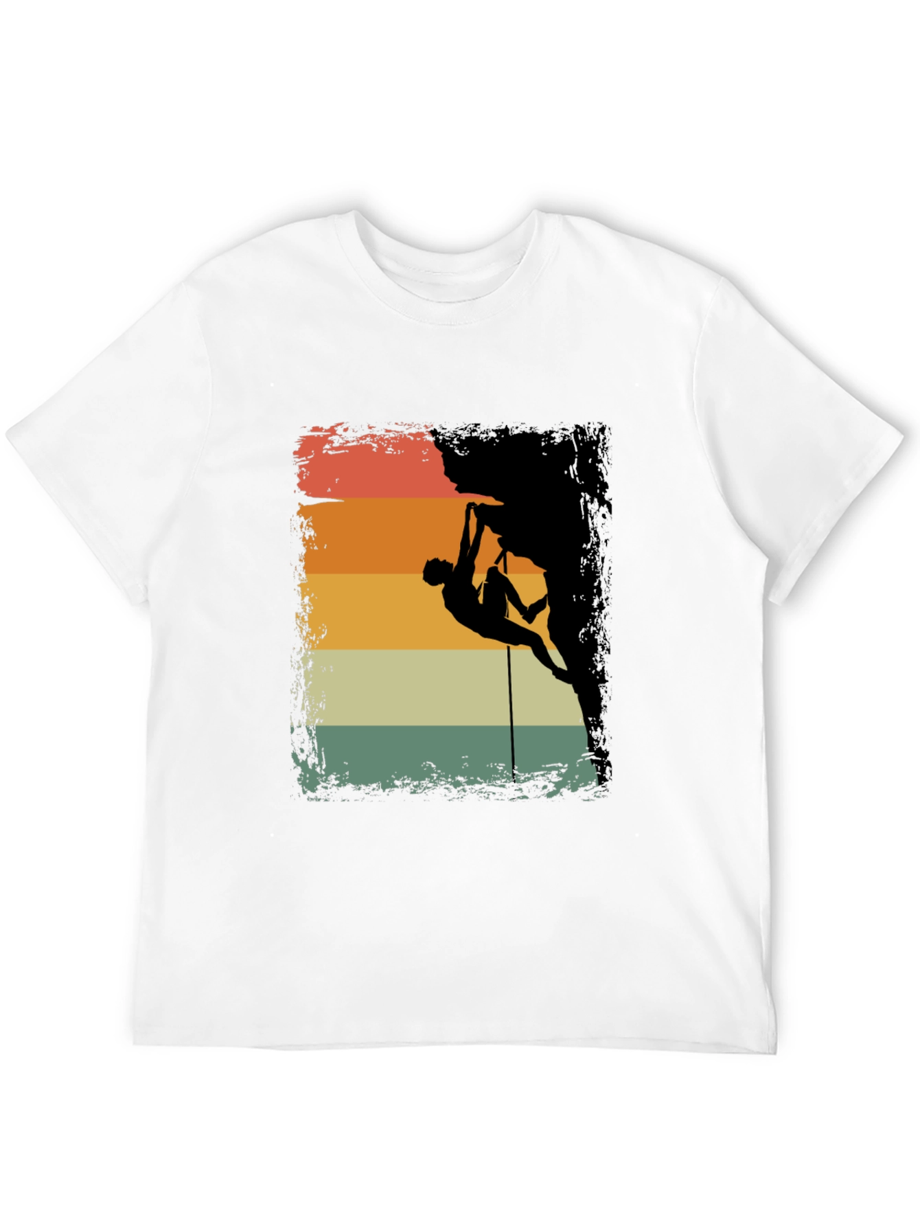 Climbing Silhouette Retro Style Graphic Tee