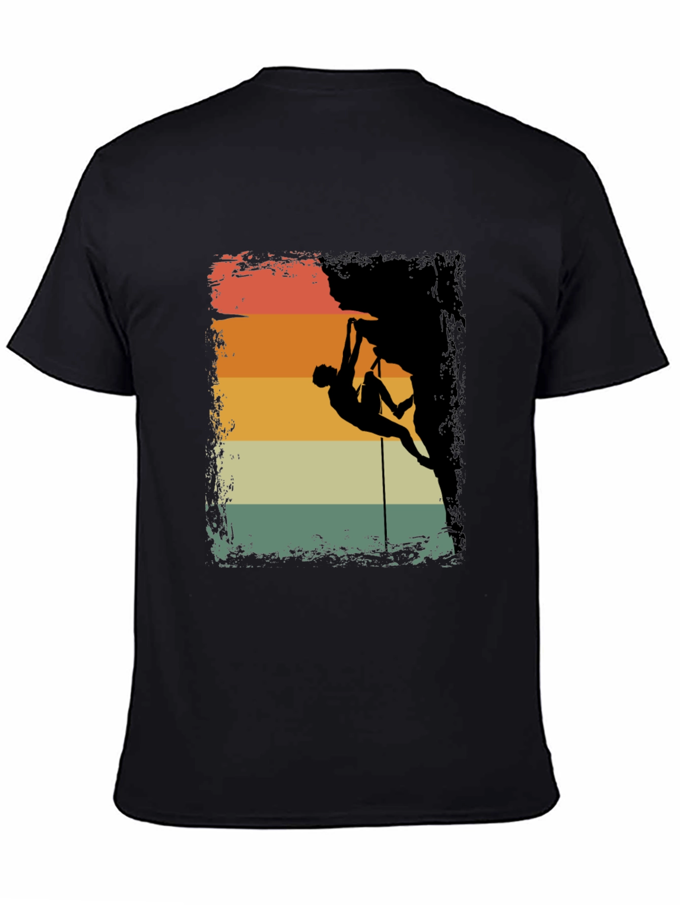 Climbing Silhouette Retro Style Graphic Tee