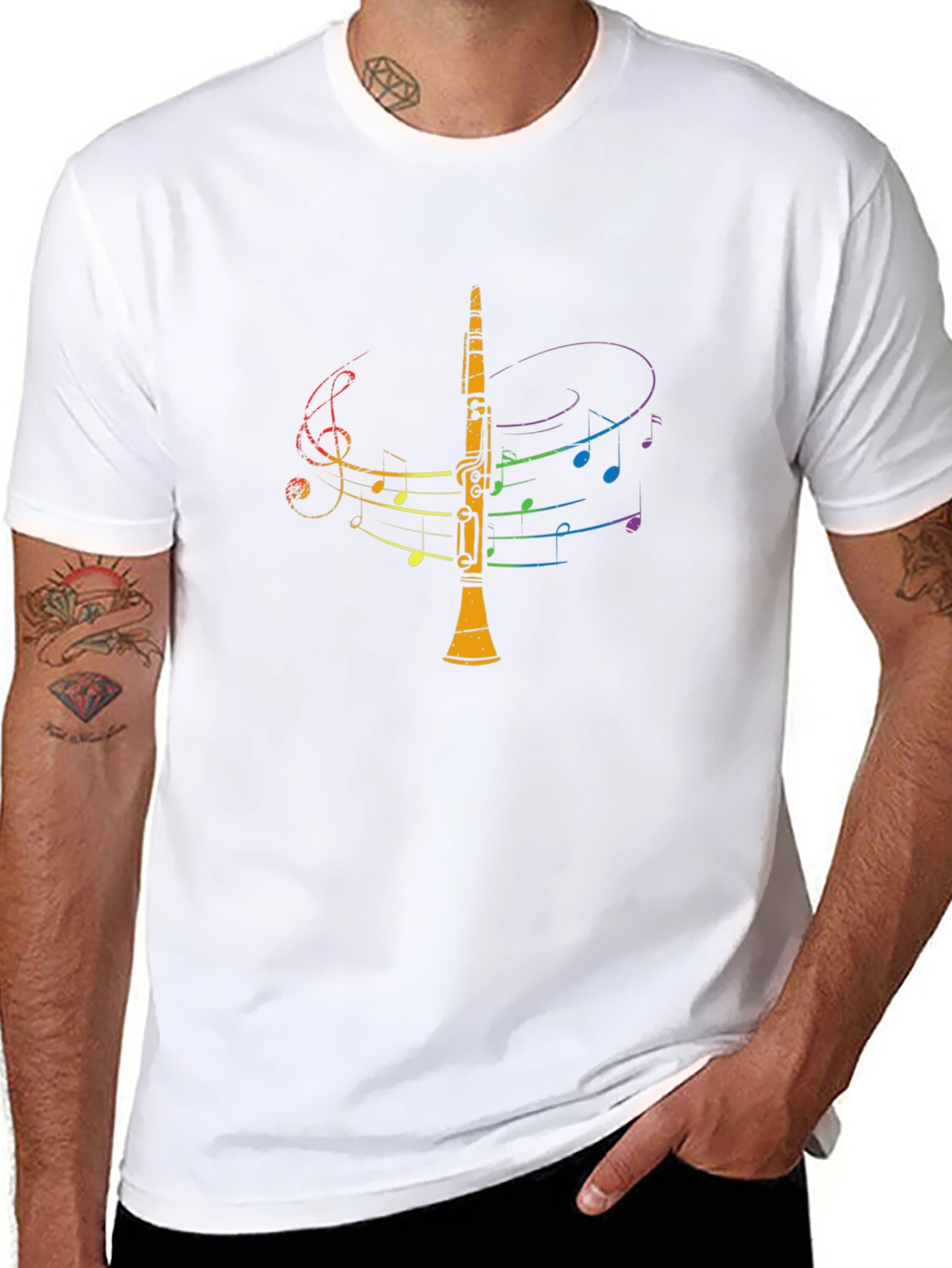Musical Clarinet Graphic Tee - Black