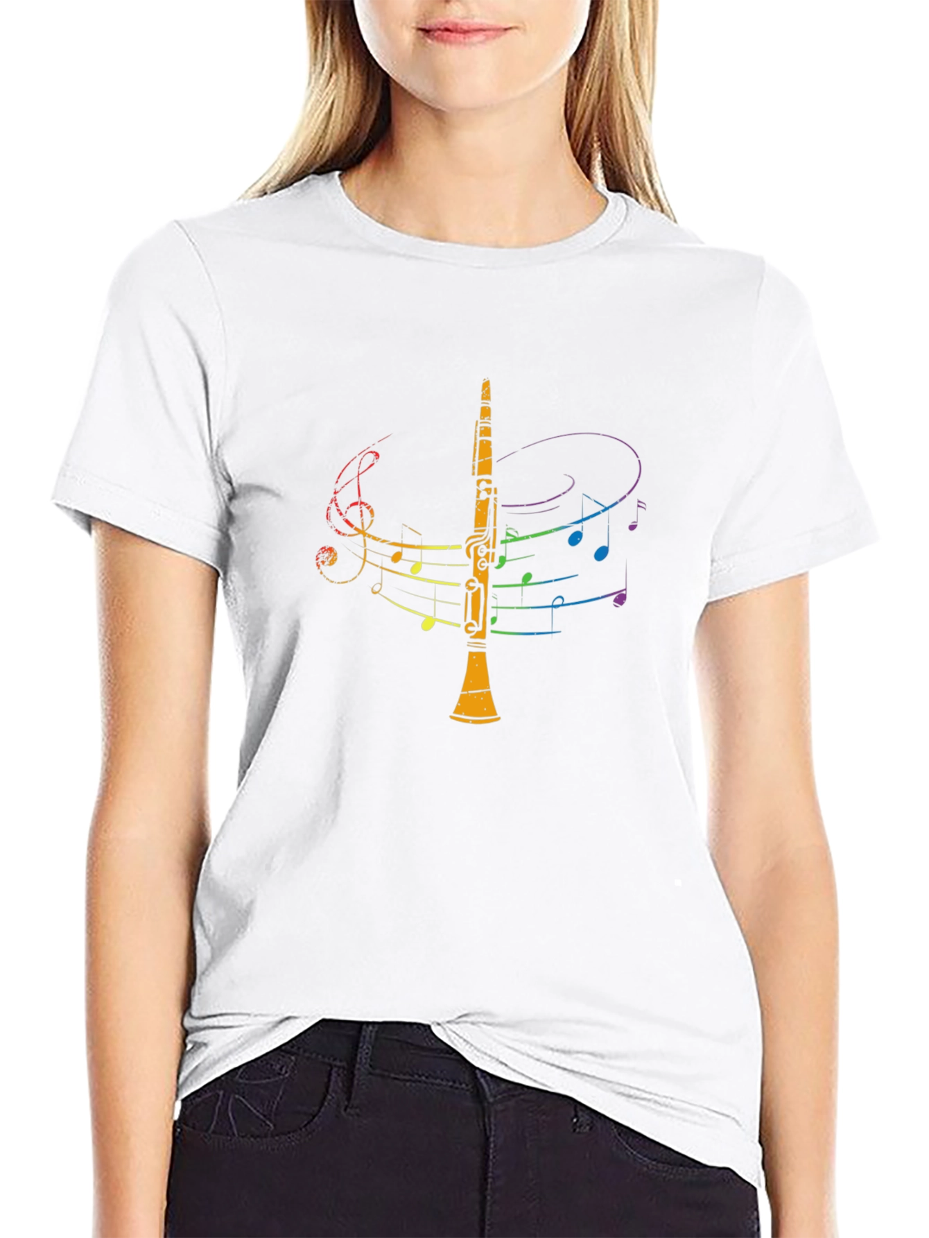 Musical Clarinet Graphic Tee - Black