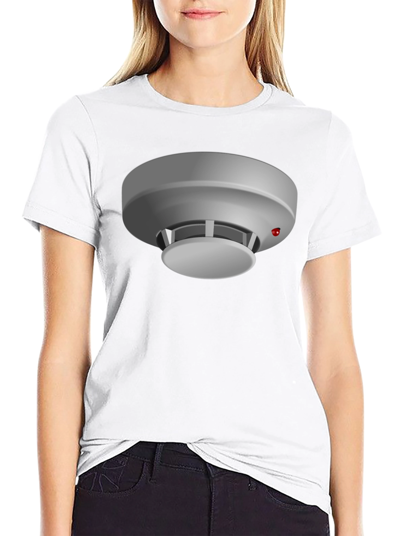Novelty Smoke Detector Graphic Tee - Black