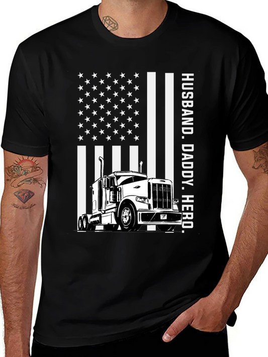 Husband Daddy Hero Trucker T-Shirt