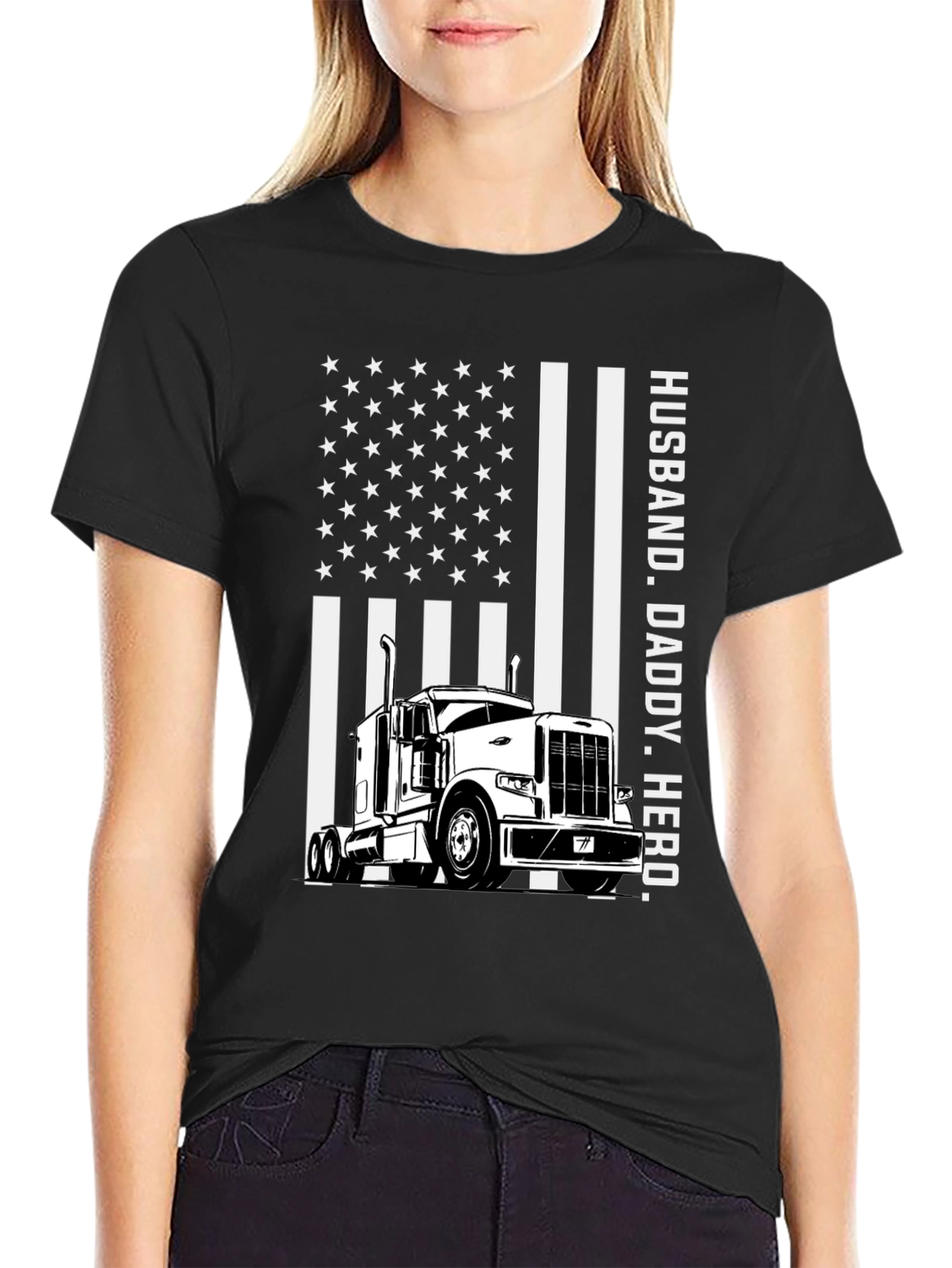 Husband Daddy Hero Trucker T-Shirt