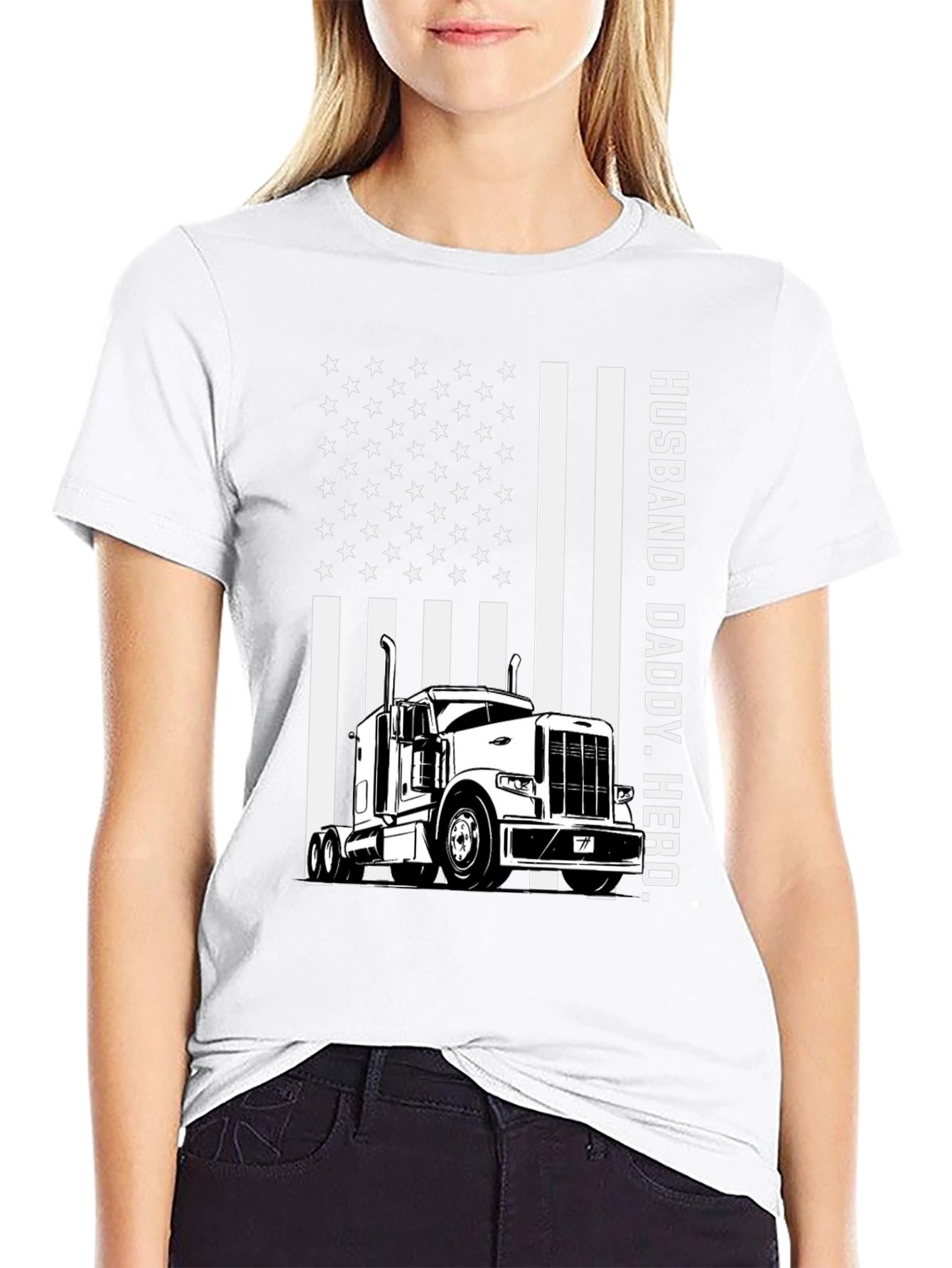 Husband Daddy Hero Trucker T-Shirt