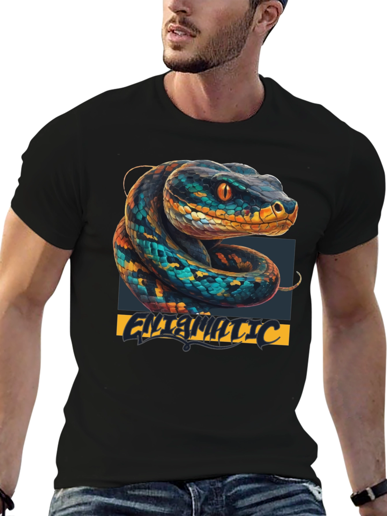 Snake Graphic T-Shirt - Cool Animal Print Tee