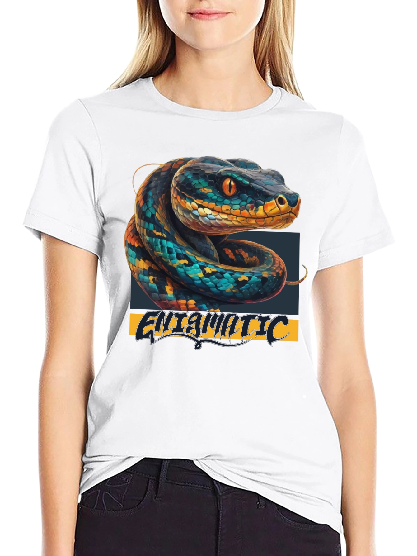 Snake Graphic T-Shirt - Cool Animal Print Tee