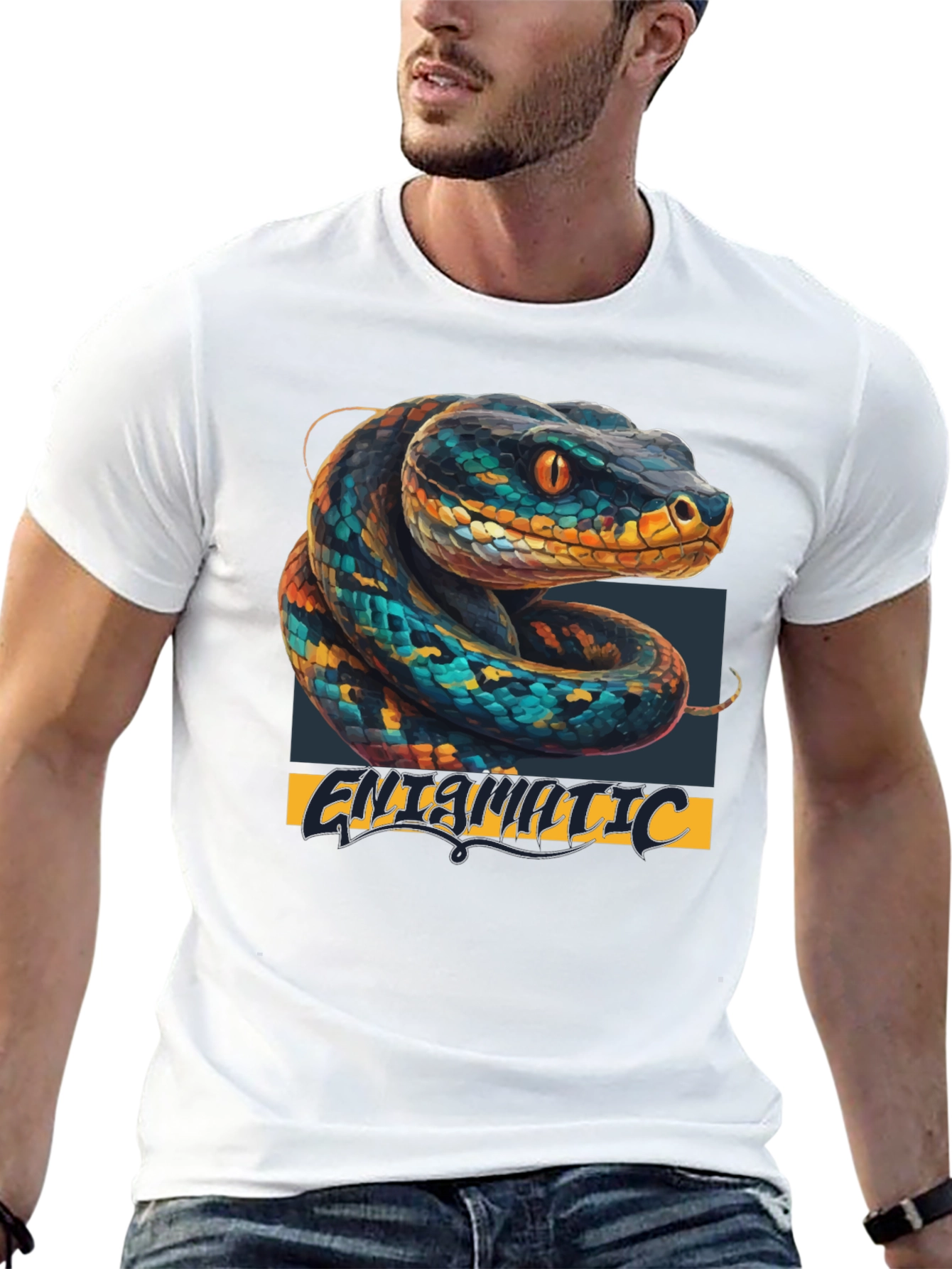 Snake Graphic T-Shirt - Cool Animal Print Tee